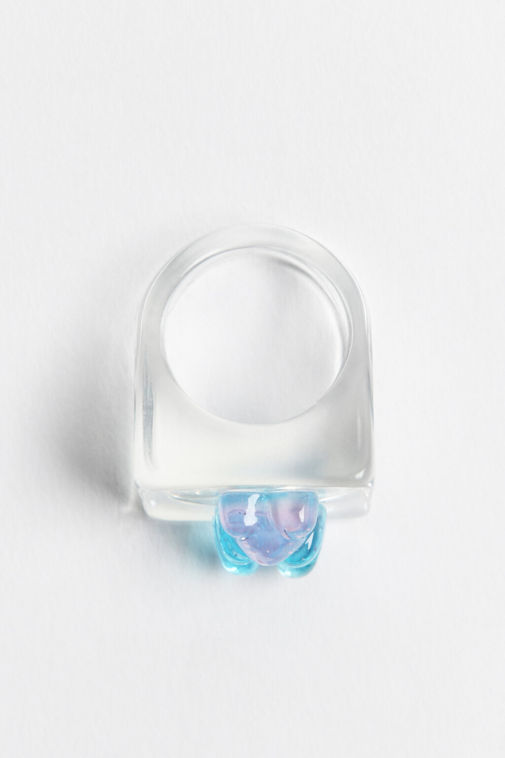 Кольцо прозрачное с мармеладным мишкой - цвет мультиколор - 2