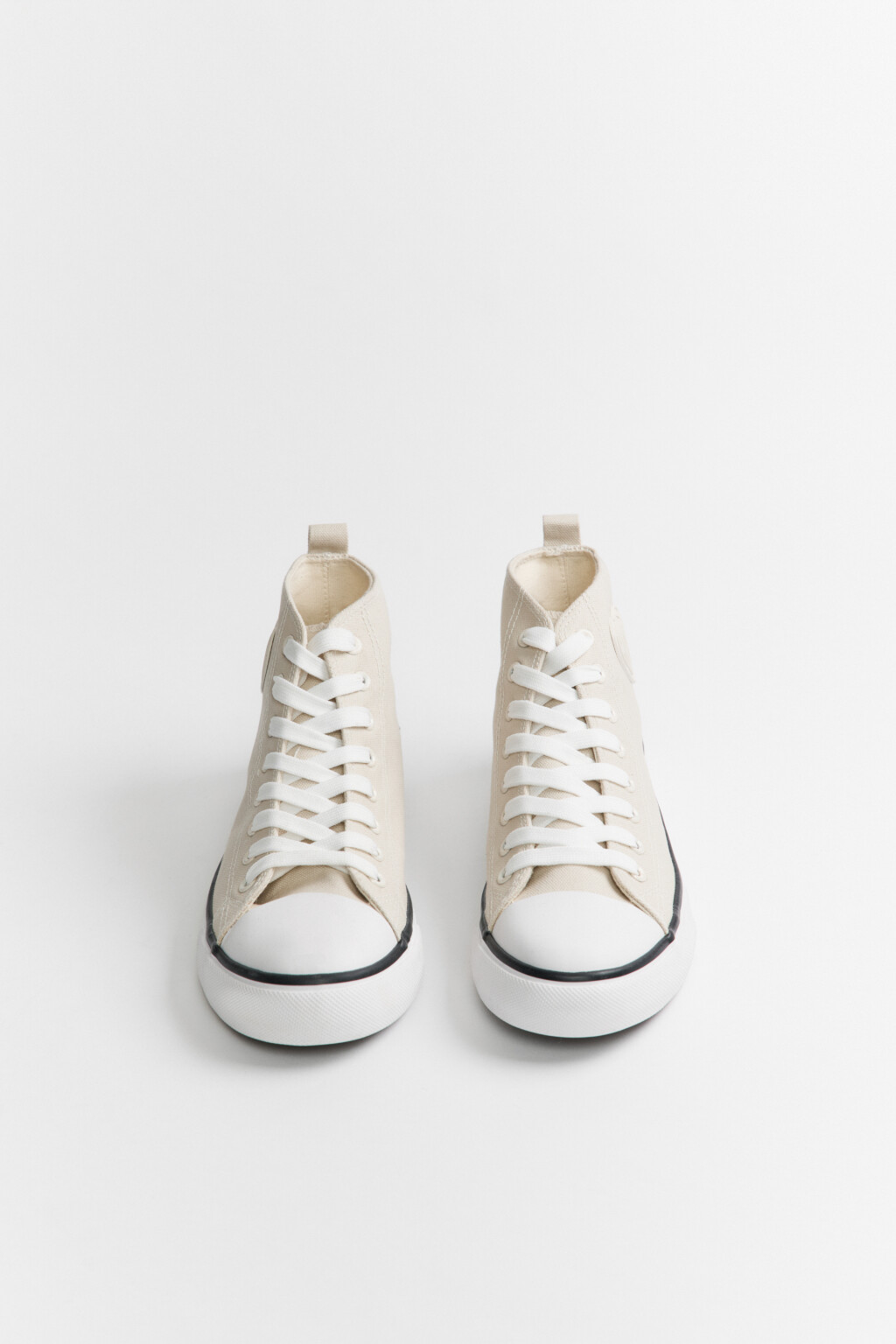 Кеды высокие текстильные - цвет бежевый - 2