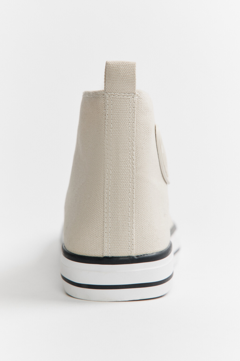 Кеды высокие текстильные - цвет бежевый - 4