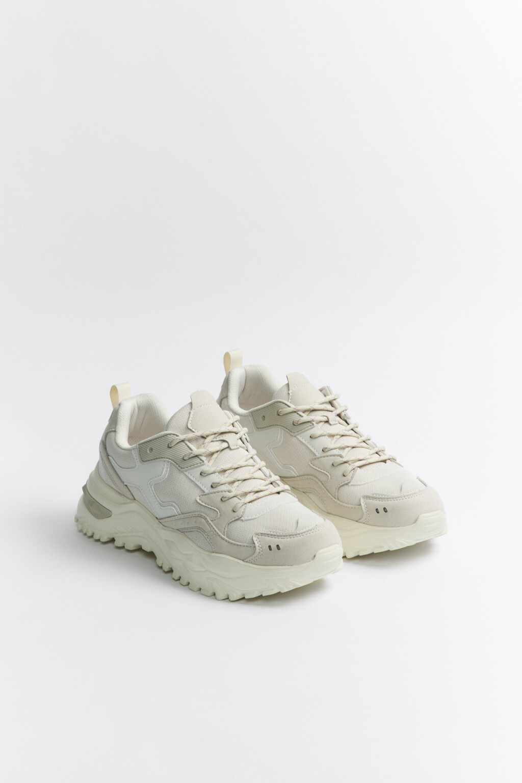 Кроссовки текстильные на высокой подошве - цвет серый - 3