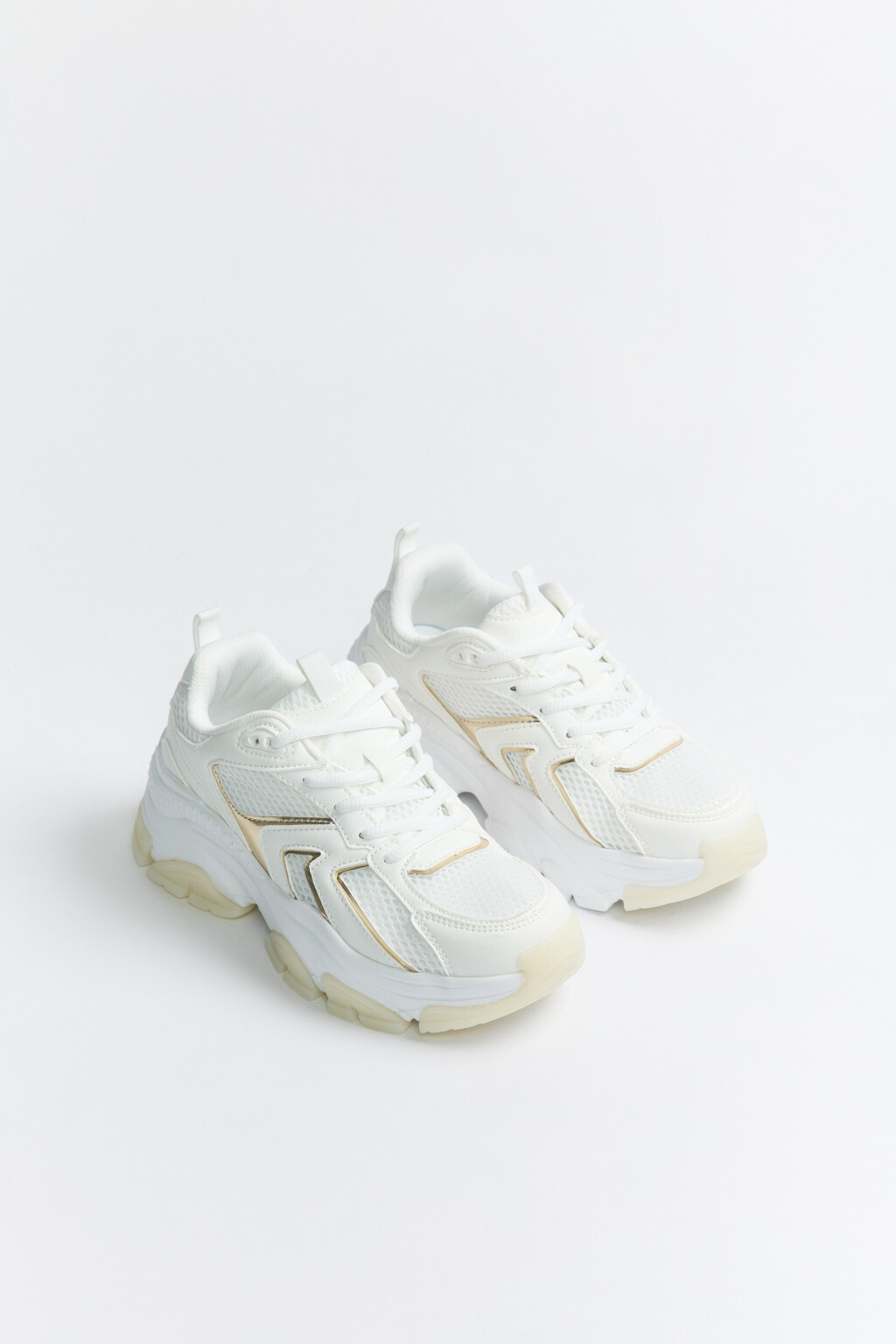 Кроссовки на высокой подошве - цвет белый - 3