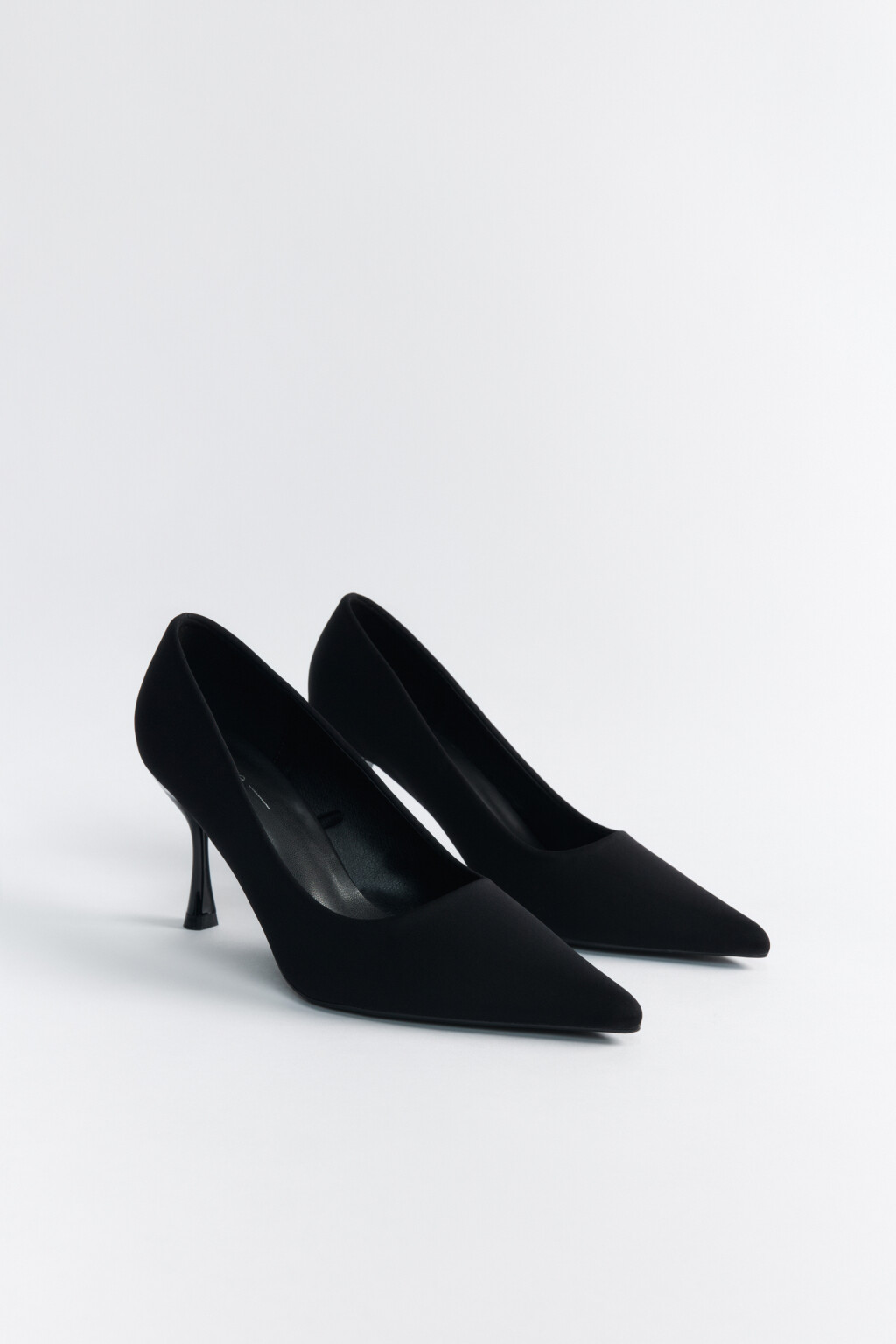 Туфли-лодочки текстильные - цвет черный - 3