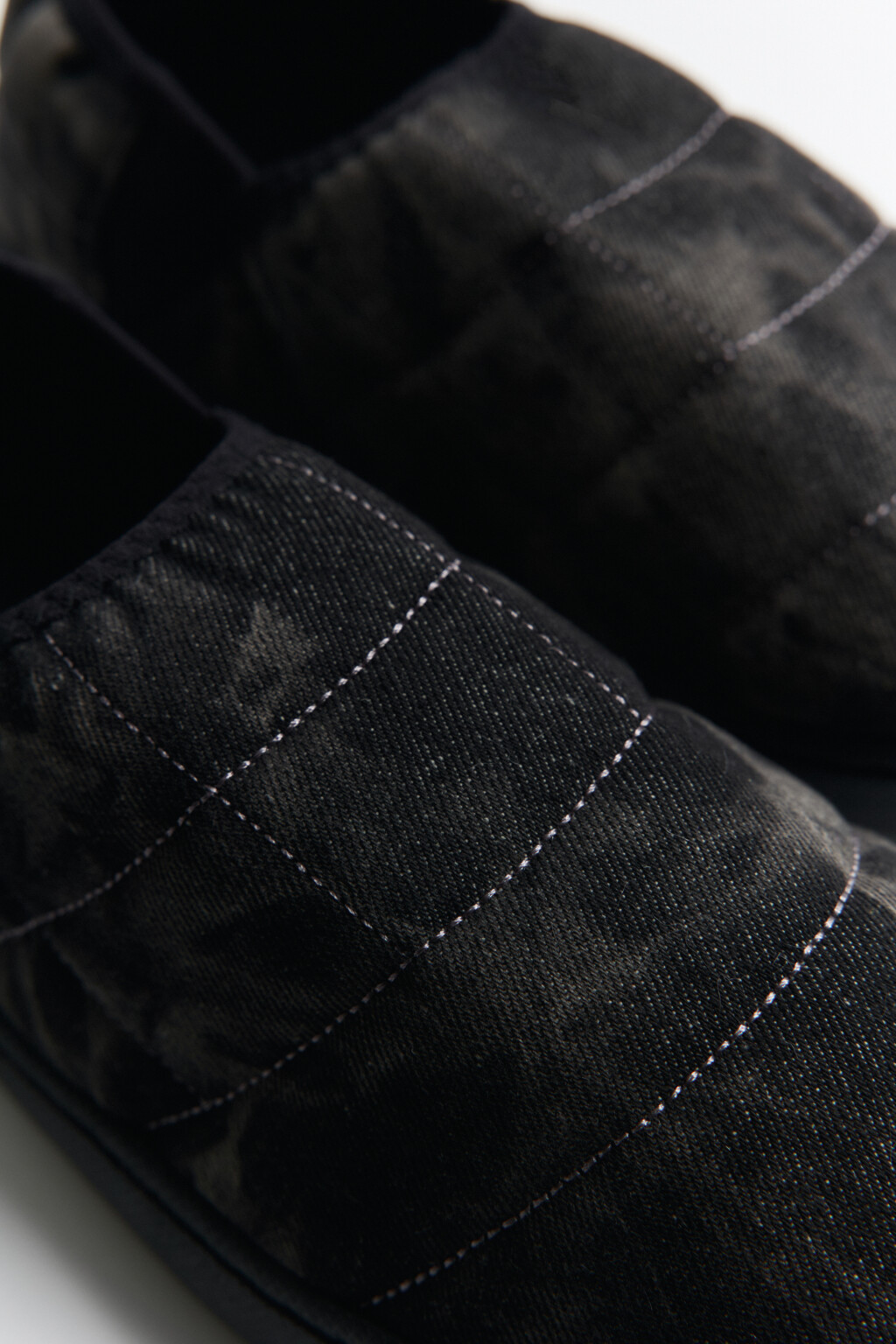 Слиперы из денима с вареным эффектом - цвет серый - 5