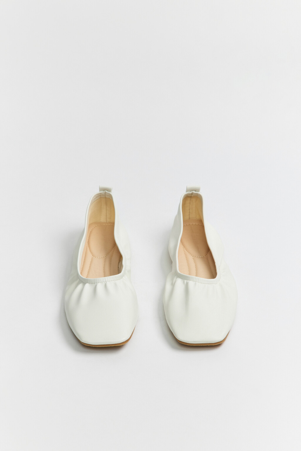 Туфли-балетки с квадратным носом - цвет белый - 3