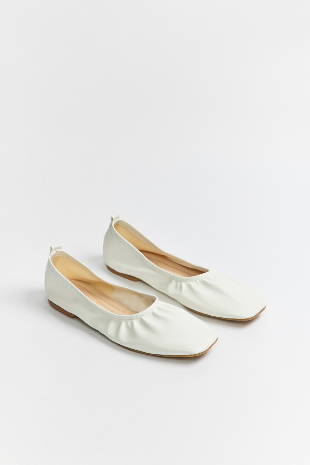 Туфли-балетки с квадратным носом - цвет белый - 4