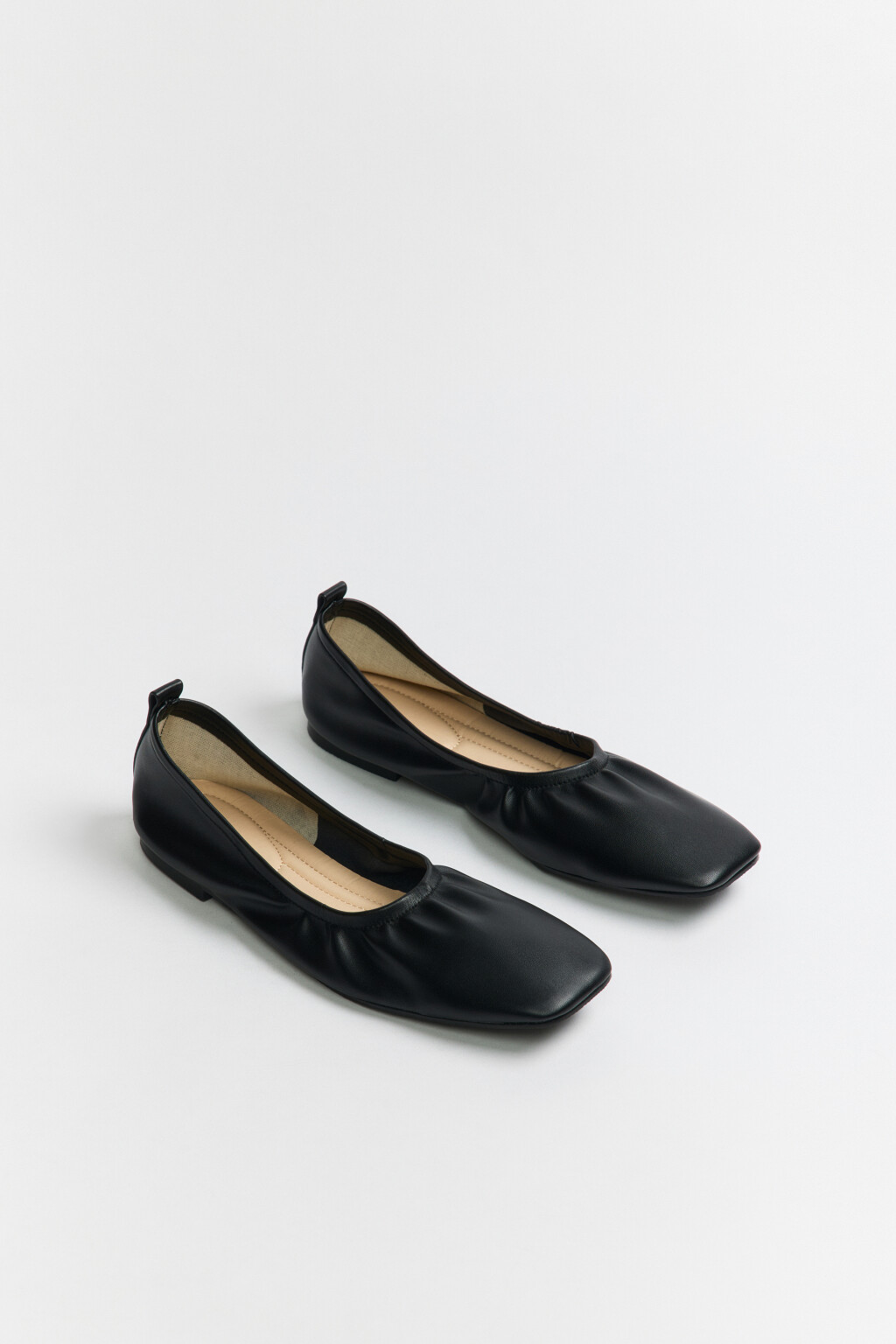 Балетки мягкие с квадратным носом - цвет черный - 4