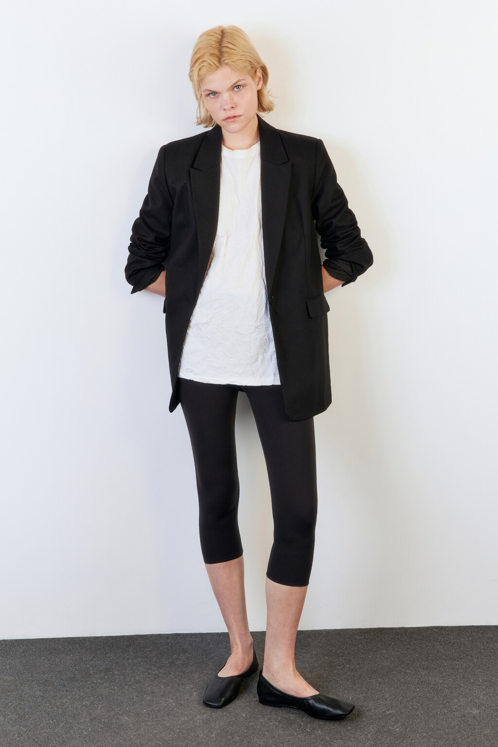 Балетки мягкие с квадратным носом - цвет черный - 7