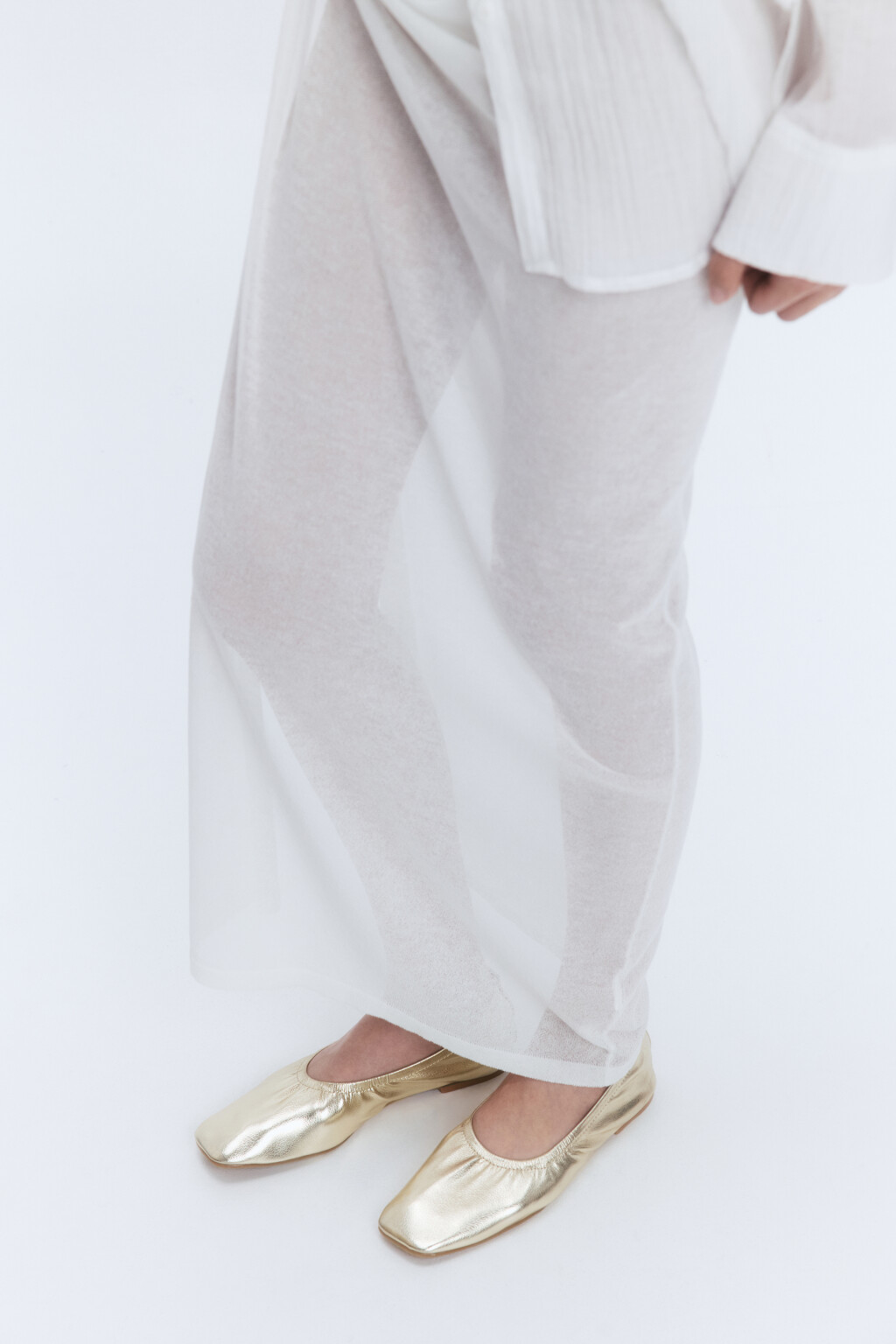 Балетки мягкие с квадратным носом - цвет желтый - 10