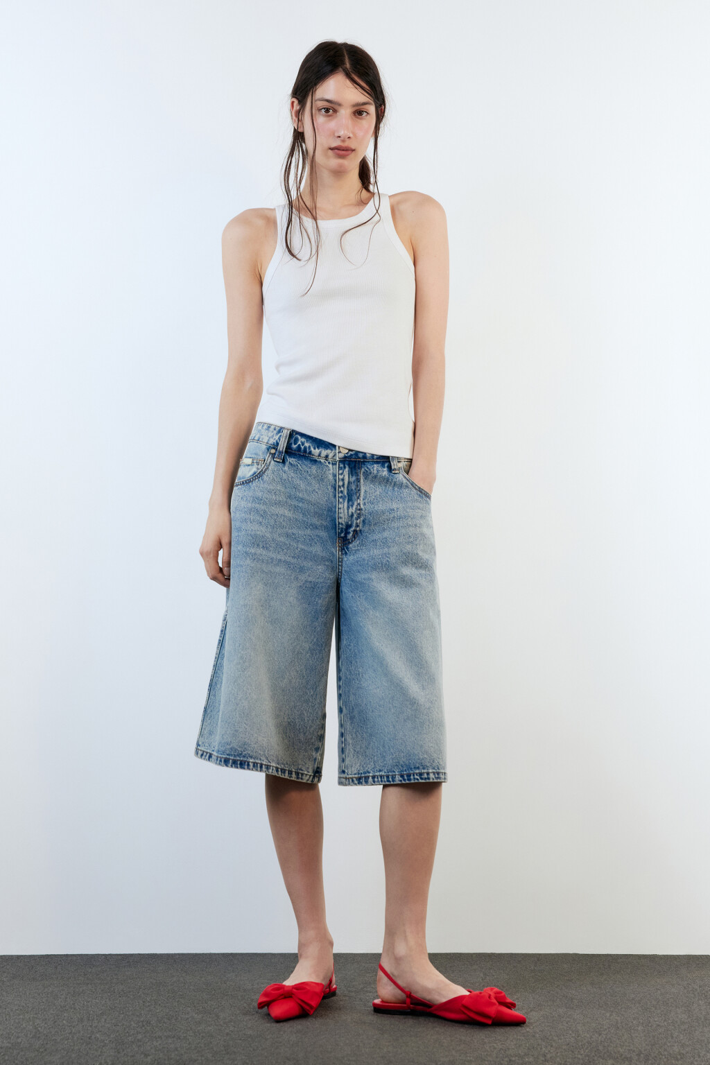 Туфли с открытой пяткой и бантиком - цвет красный - 7