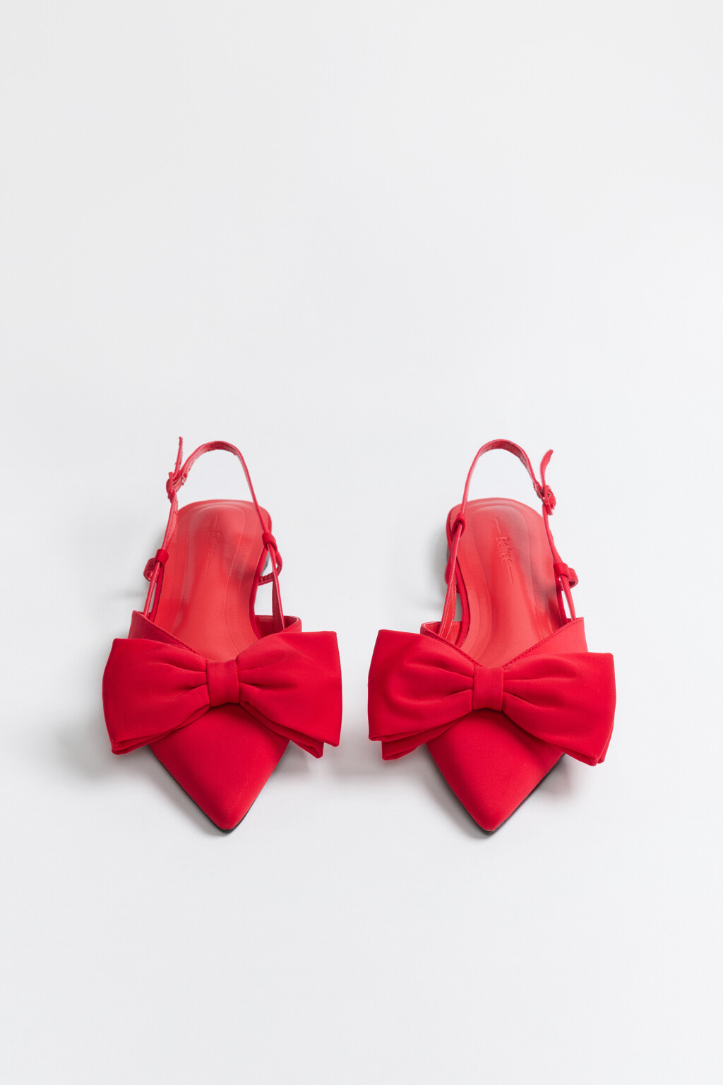 Туфли с открытой пяткой и бантиком - цвет красный - 2