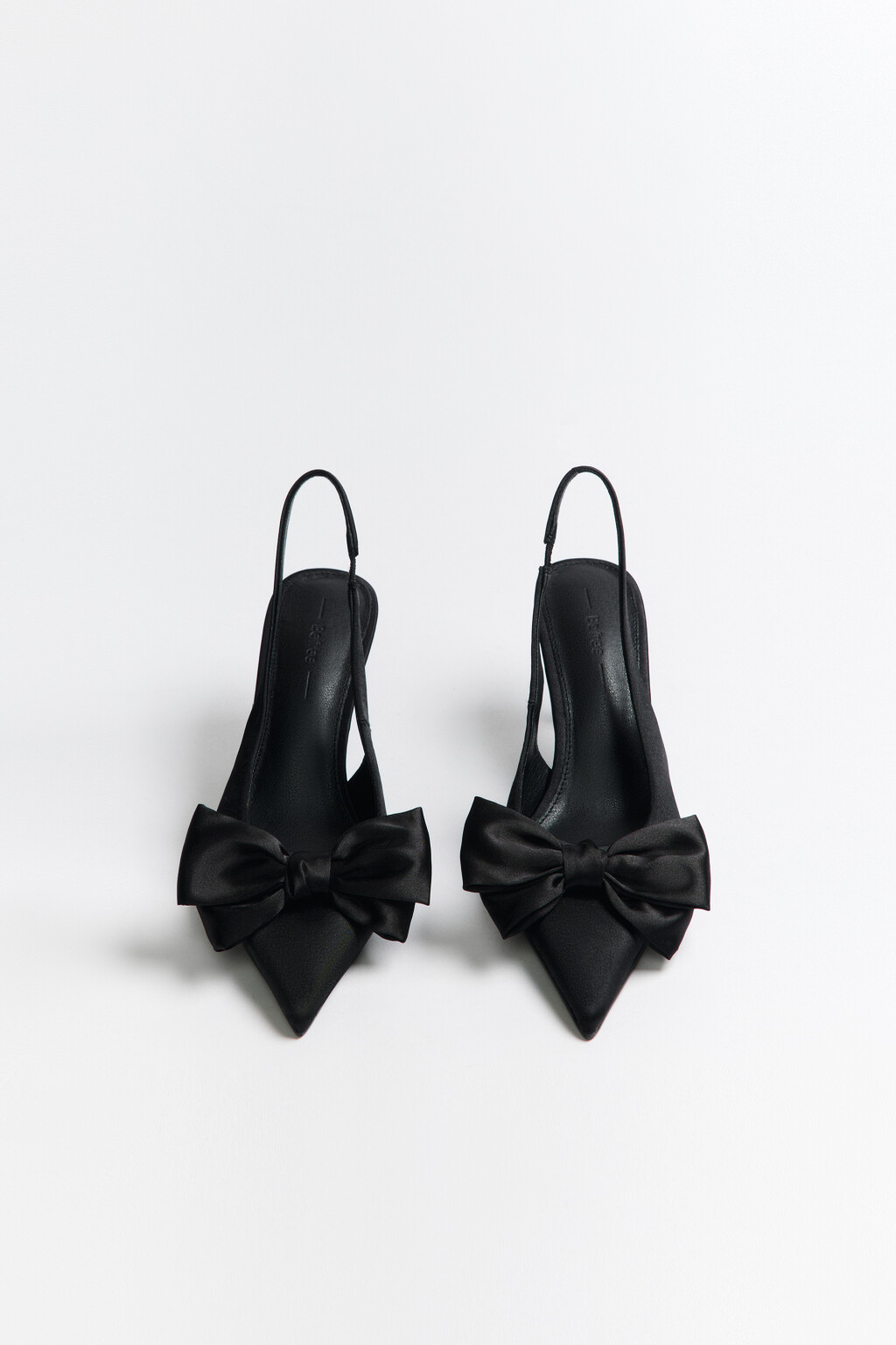 Туфли сатиновые с бантиком - цвет черный - 3