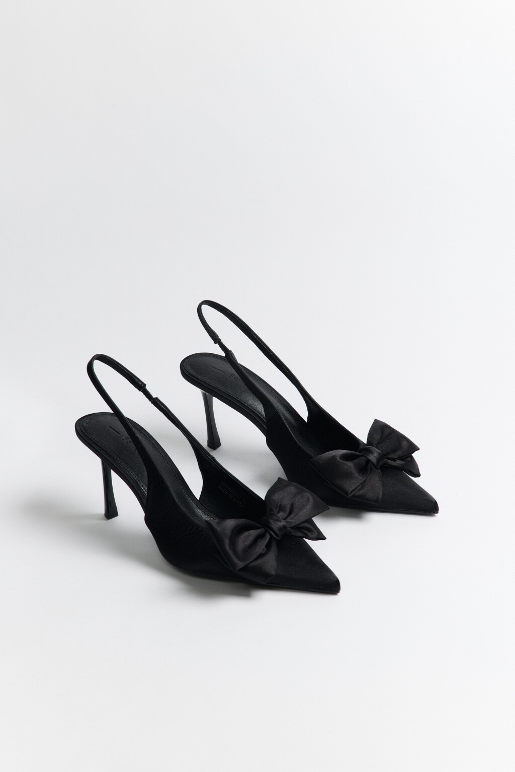 Туфли сатиновые с бантиком - цвет черный - 4