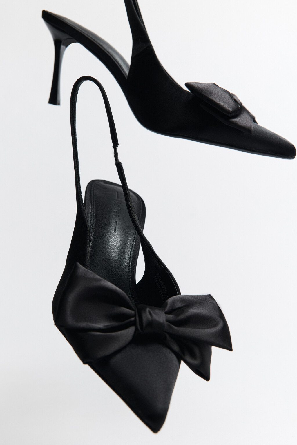 Туфли сатиновые с бантиком - цвет черный - 7