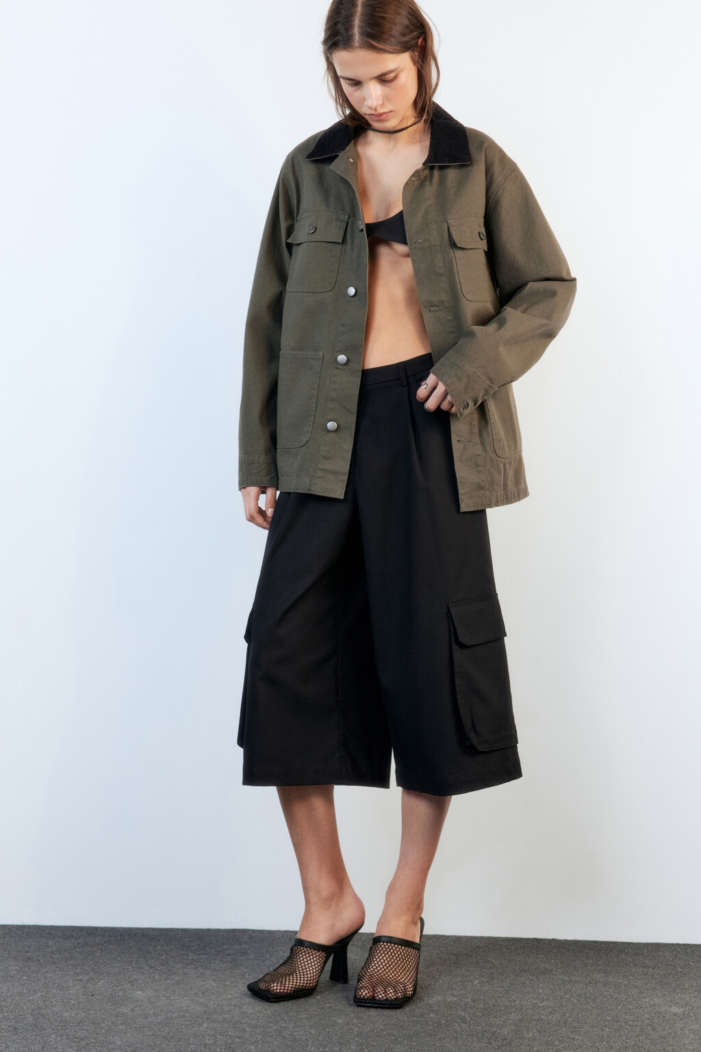 Сабо на каблуке с верхом из сетки - цвет черный - 11