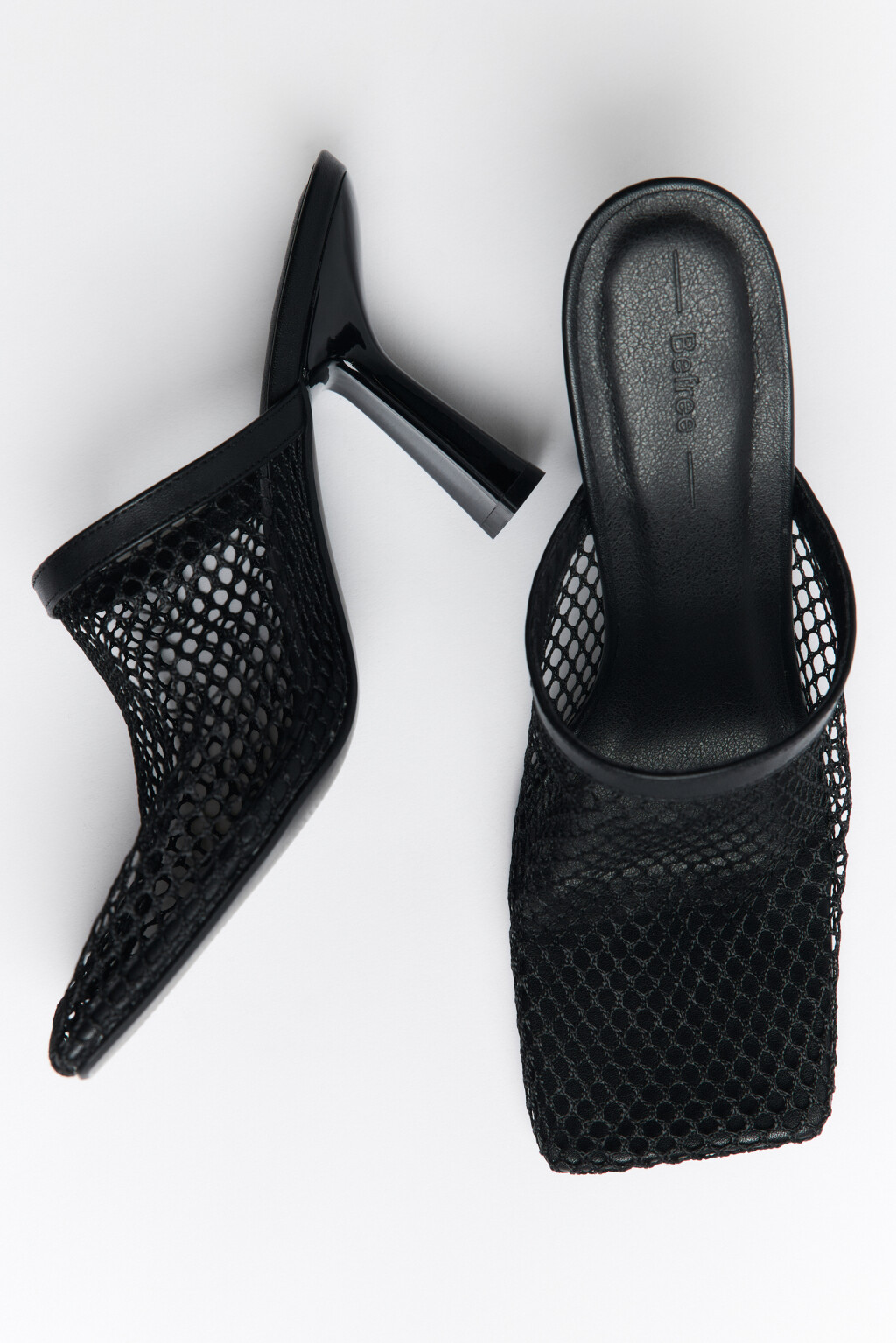 Сабо на каблуке с верхом из сетки - цвет черный - 6