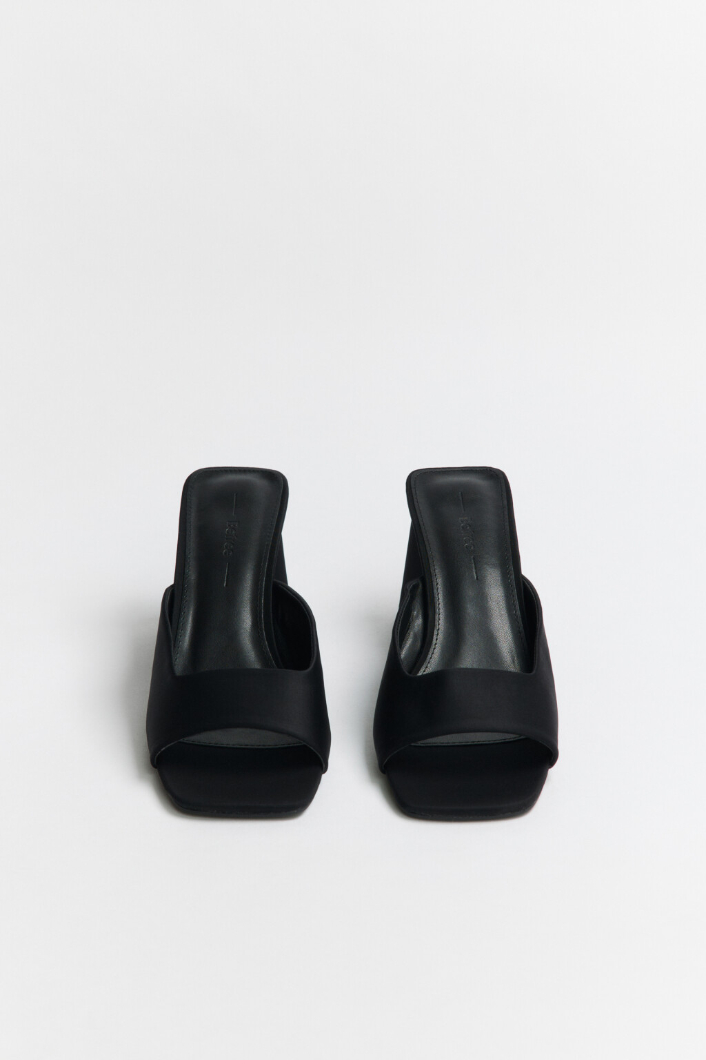 Мюли из текстиля на устойчивом каблуке - цвет черный - 2