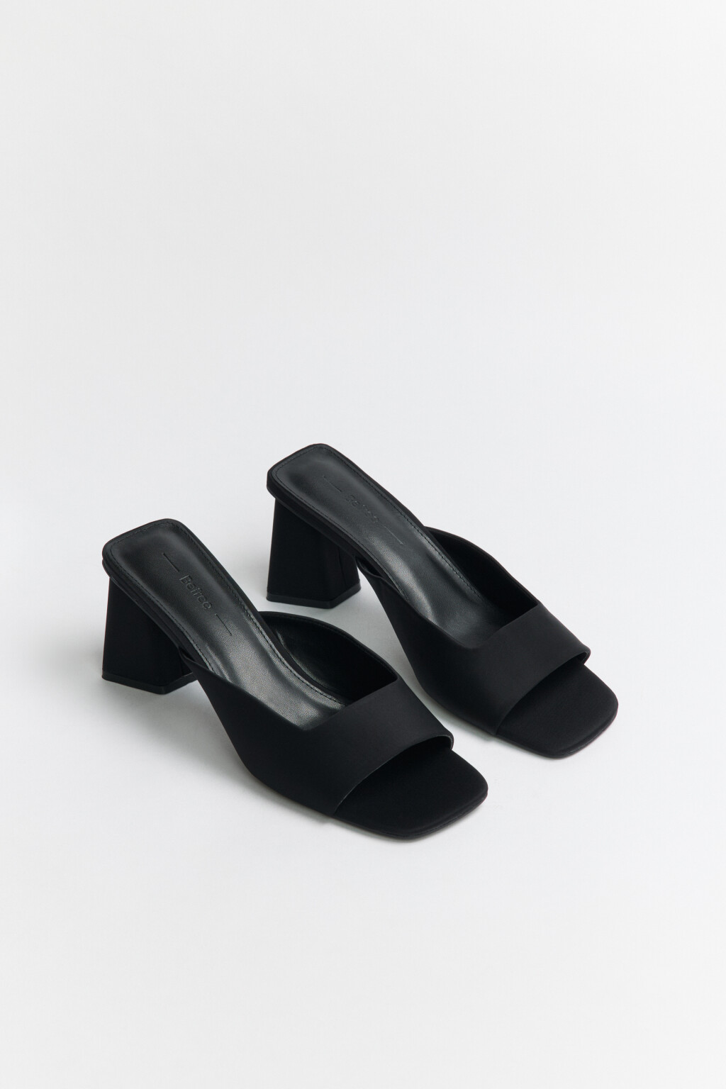 Мюли из текстиля на устойчивом каблуке - цвет черный - 3