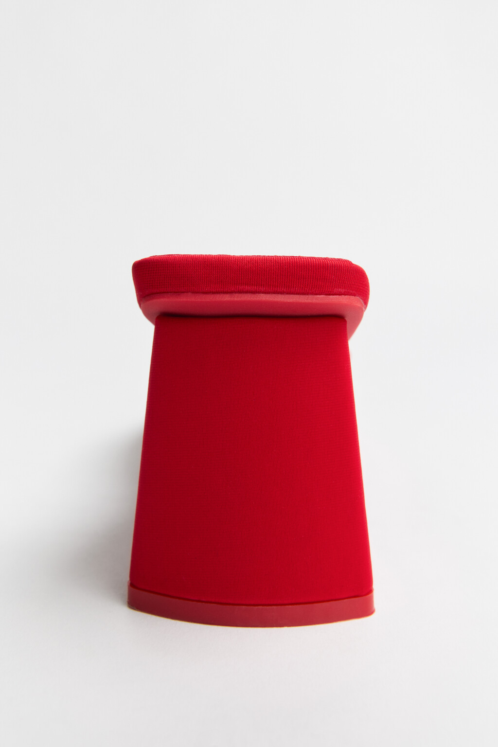 Мюли из текстиля на устойчивом каблуке - цвет красный - 4