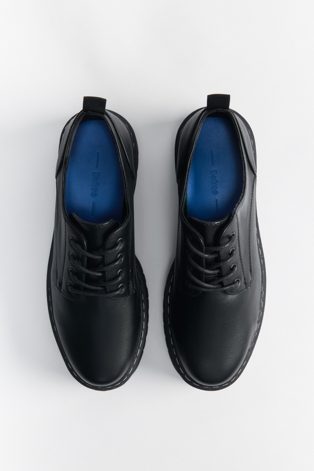 Ботинки-дерби на массивной платформе - цвет черный - 6