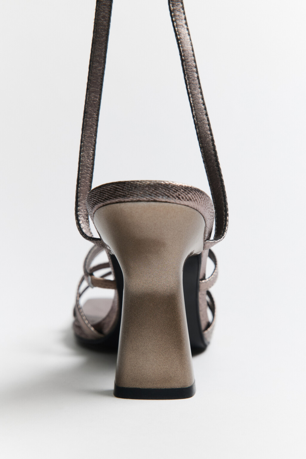 Босоножки из денима с бронзовым накатом - цвет коричневый - 4