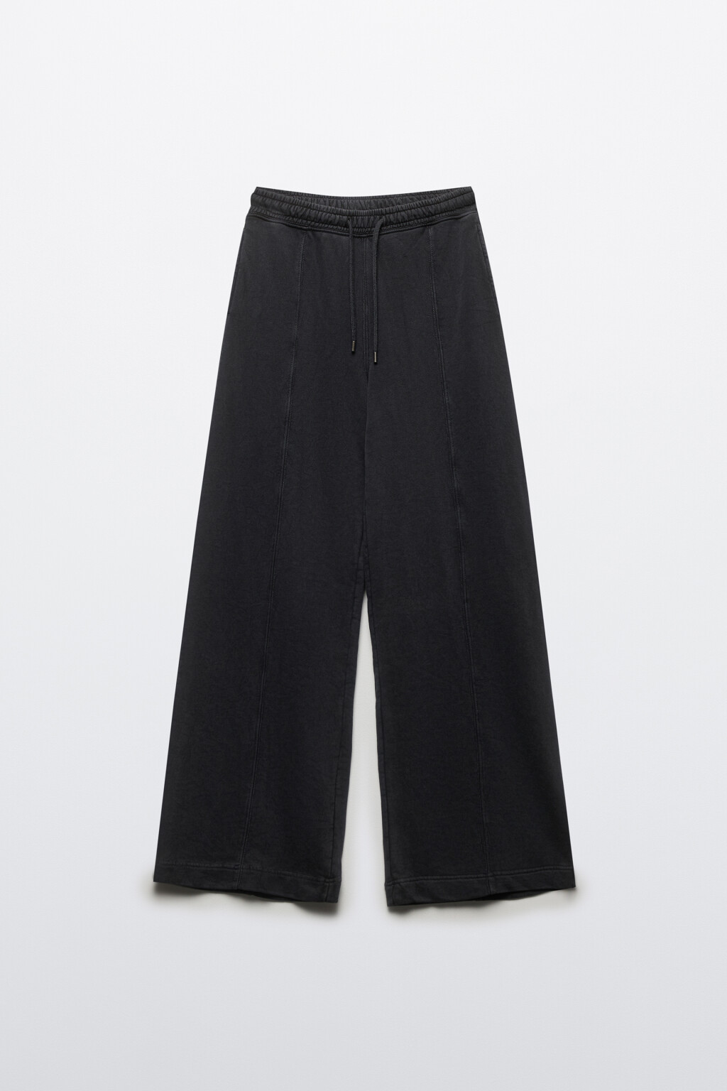 Брюки широкие трикотажные с вареным эффектом - цвет серый - 8