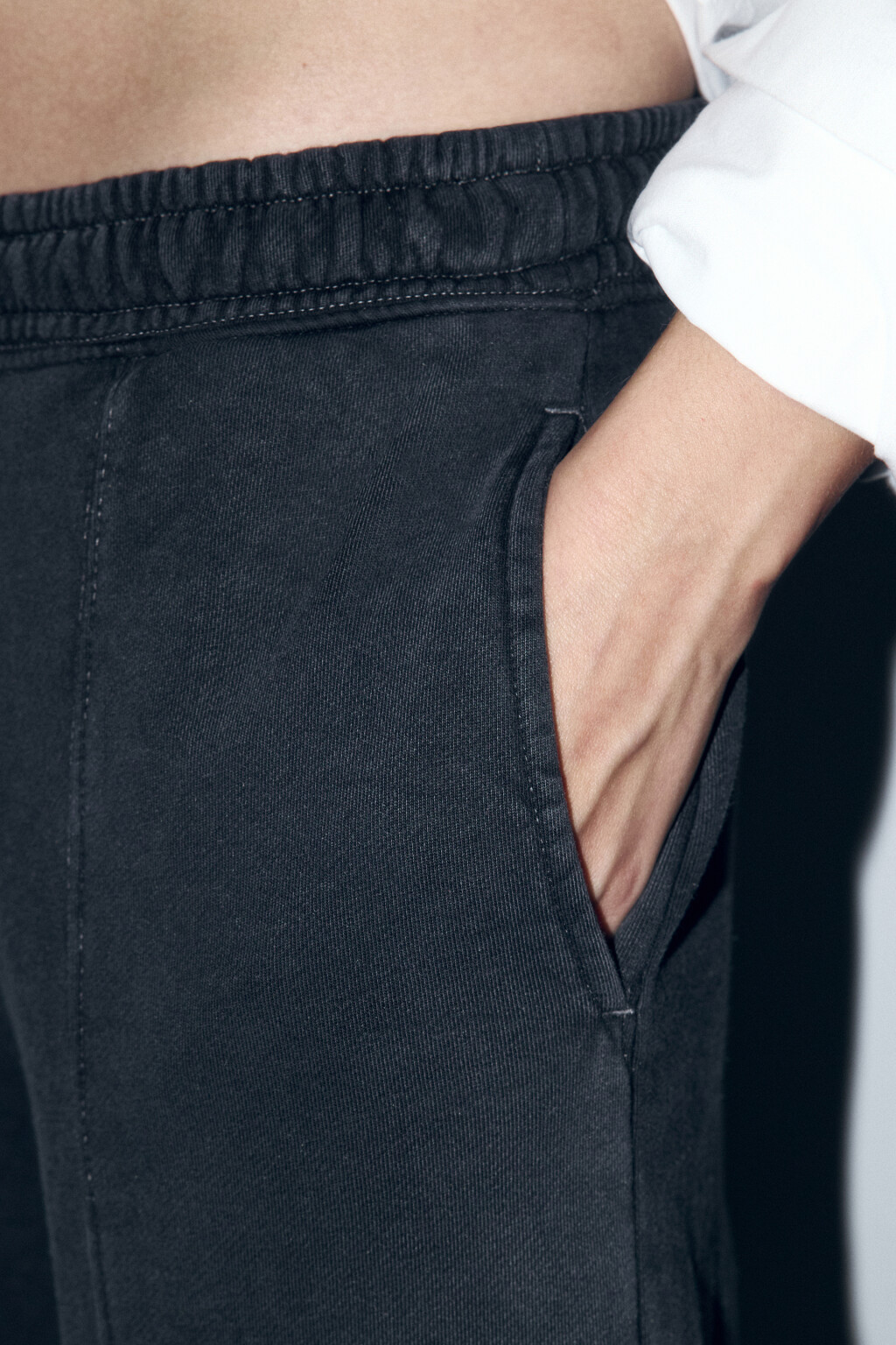 Брюки широкие трикотажные с вареным эффектом - цвет серый - 7