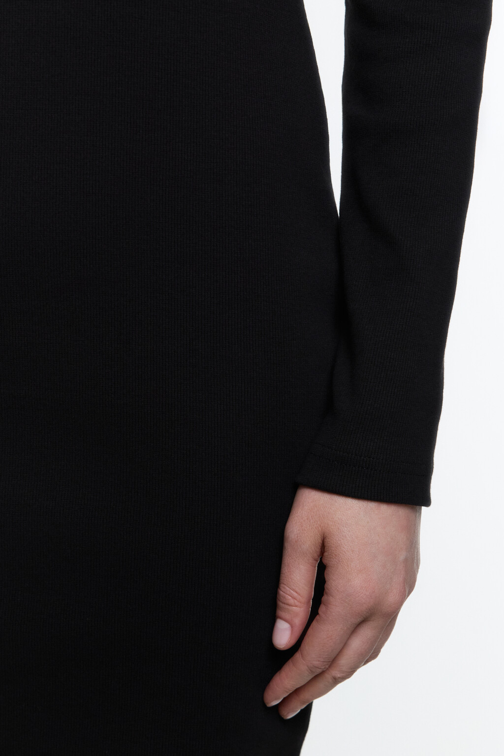 Платье-водолазка мини с вареным эффектом - цвет черный - 8