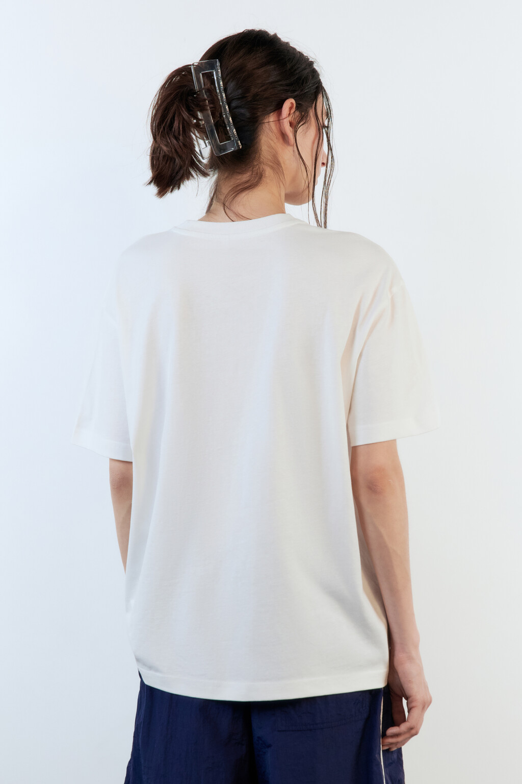 Футболка хлопковая свободная с принтом - цвет белый - 5