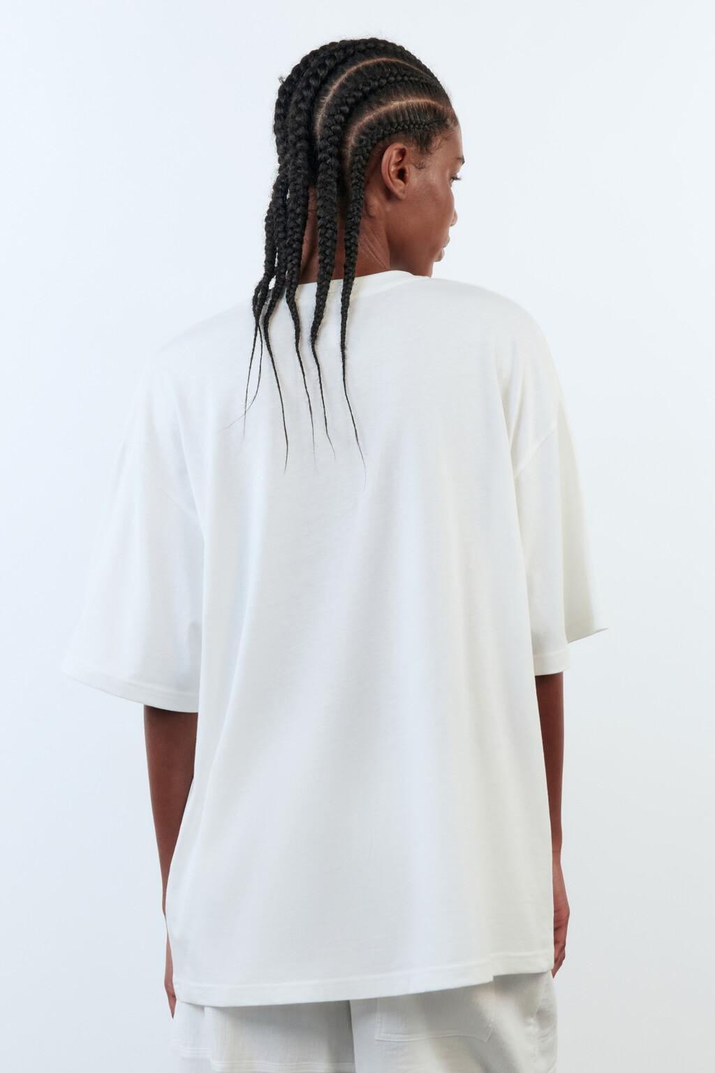 Футболка oversize хлопковая с принтом - цвет белый - 4