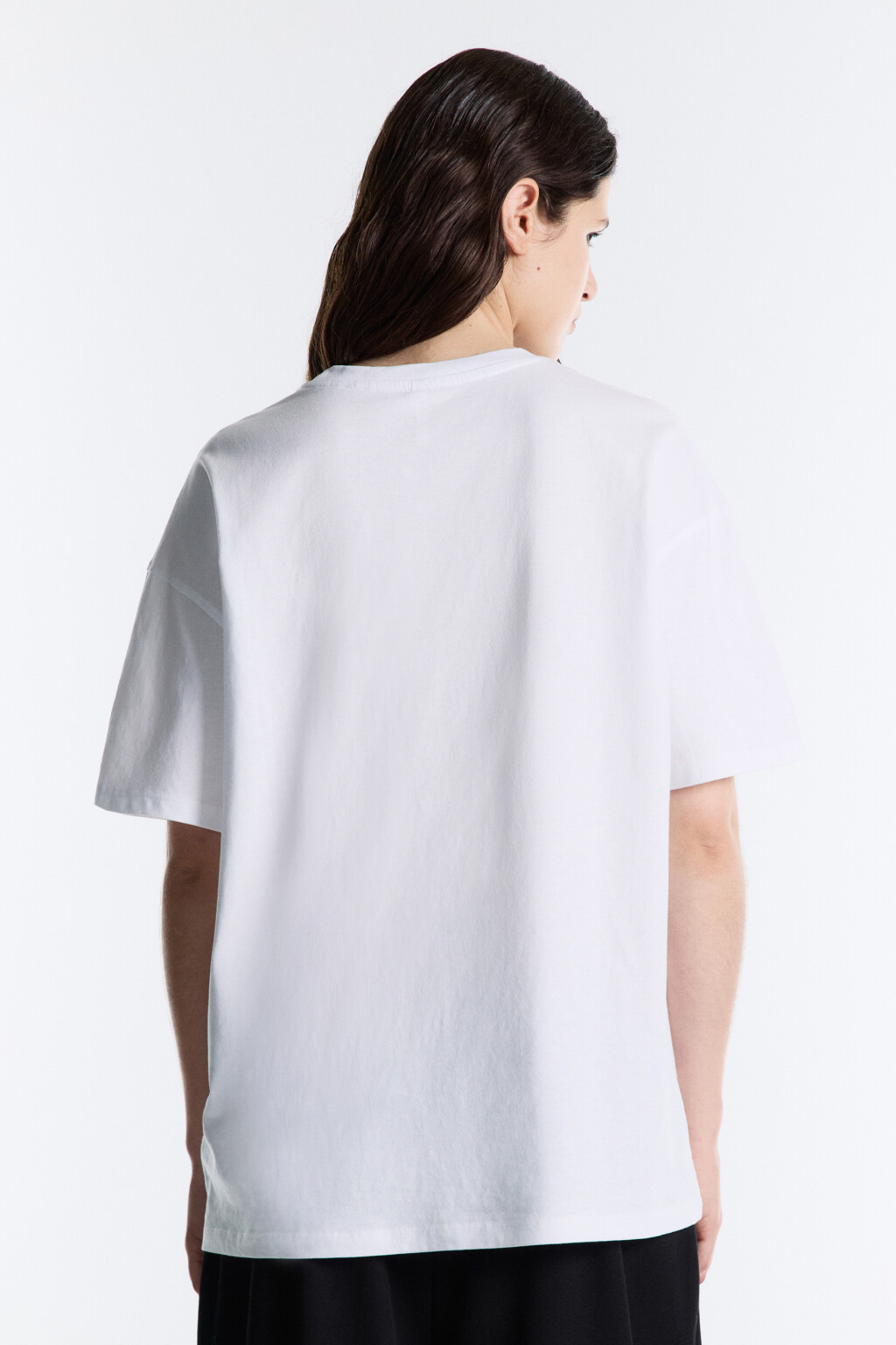 Футболка прямая хлопковая с принтом - цвет белый - 3