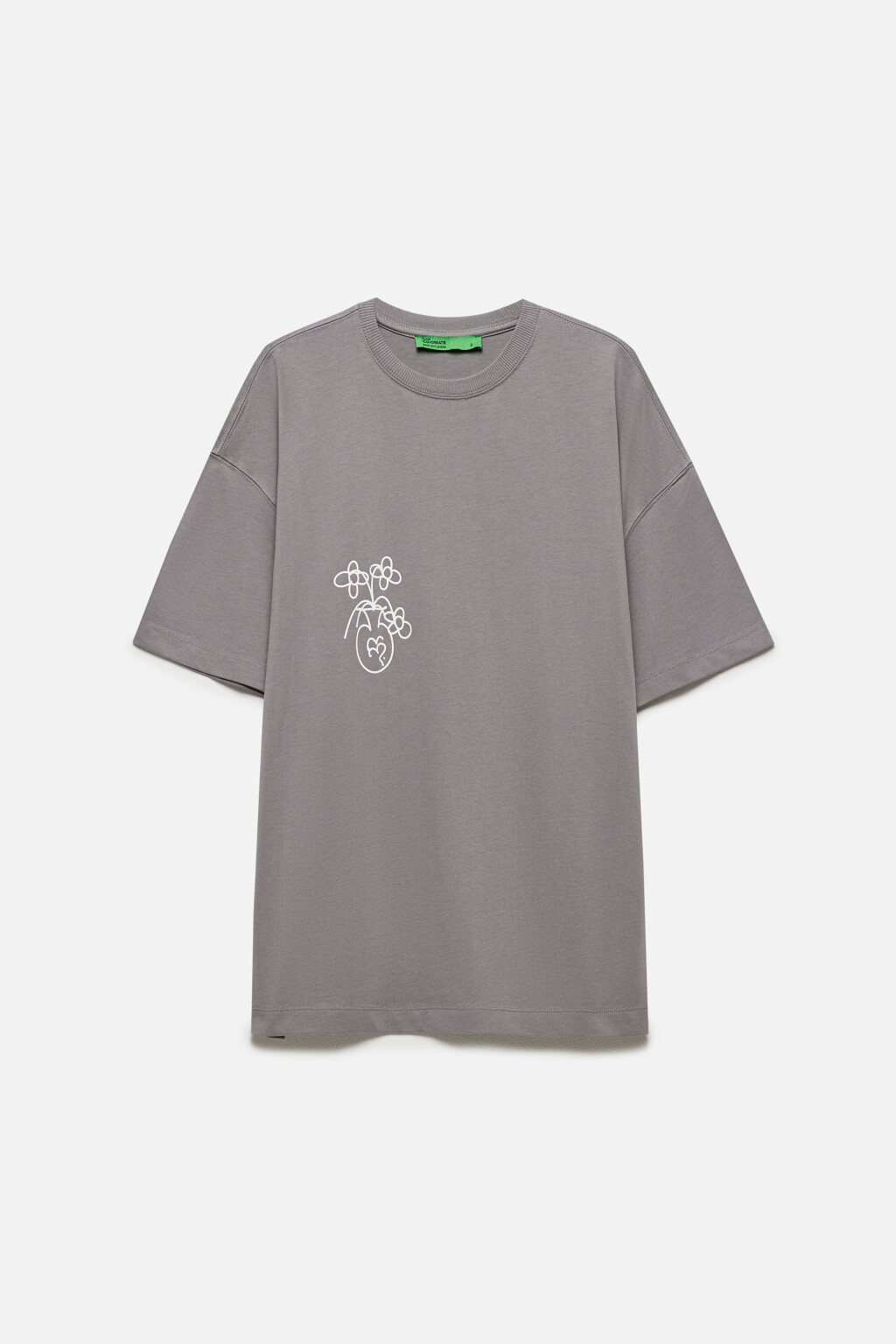 Футболка унисекс с принтом и надписями - цвет серый - 11