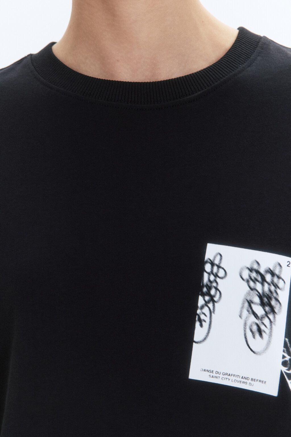 Футболка унисекс с принтом и надписями - цвет черный - 7