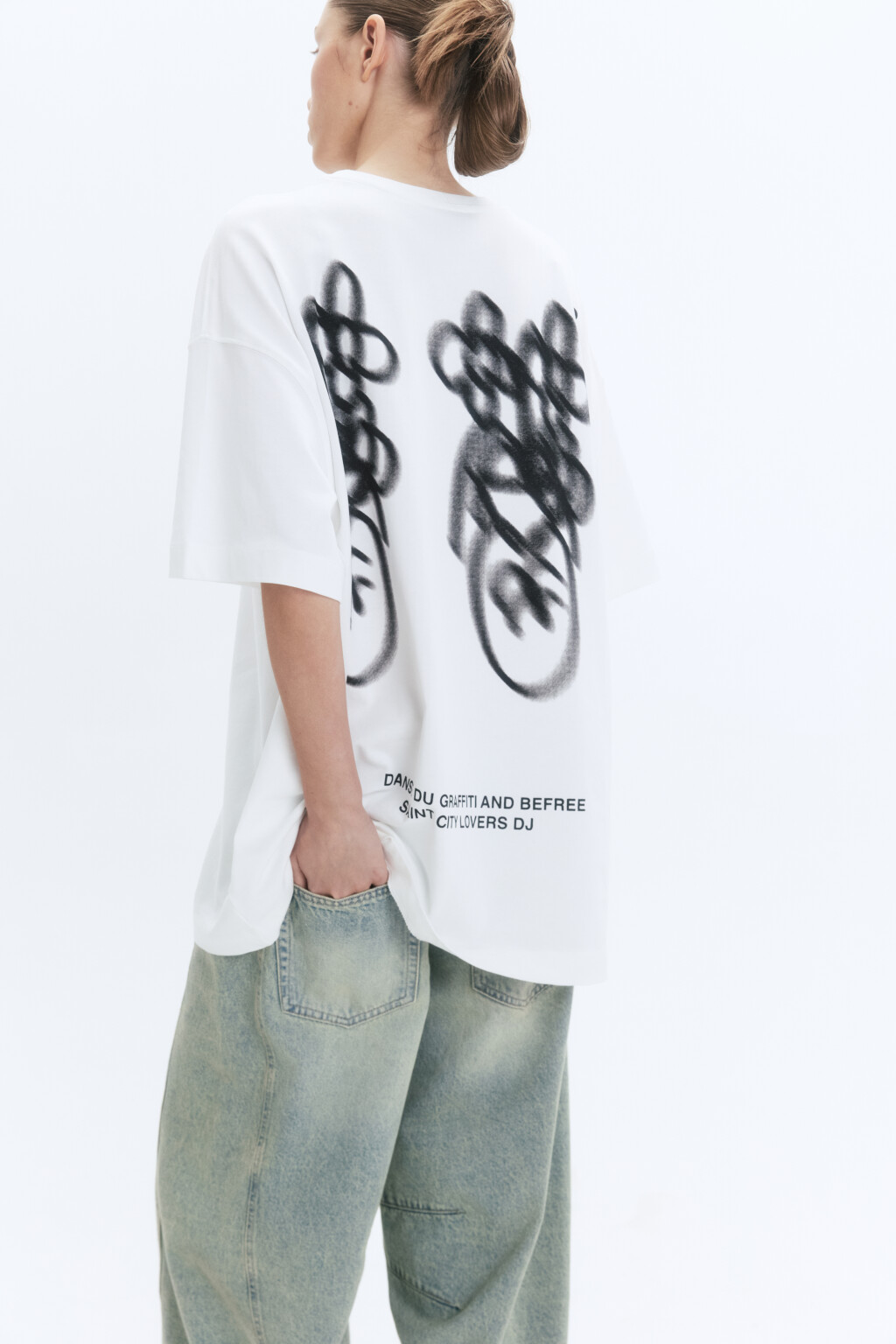 Футболка унисекс с принтом и надписями - цвет белый - 10