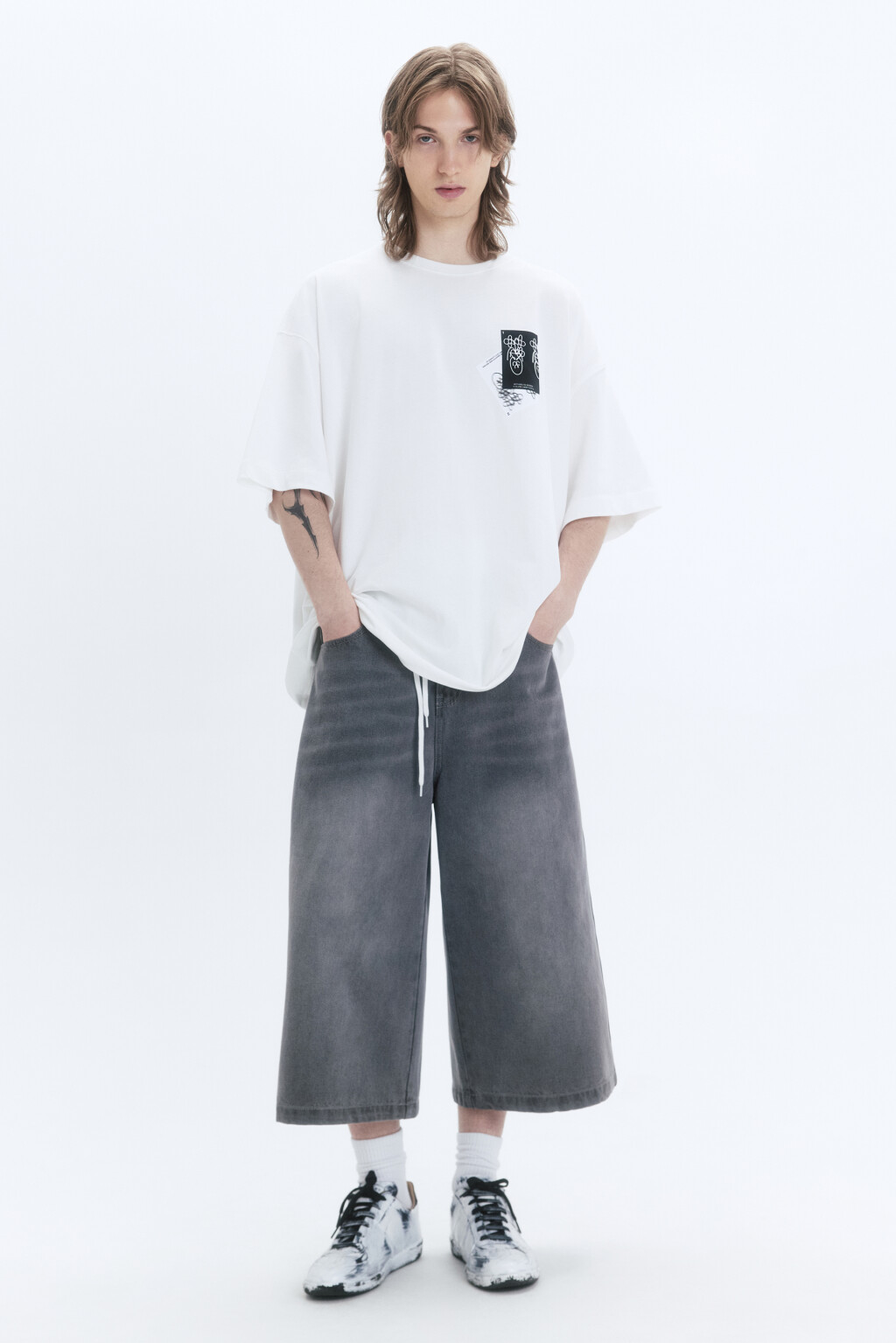 Футболка унисекс с принтом и надписями - цвет белый - 6