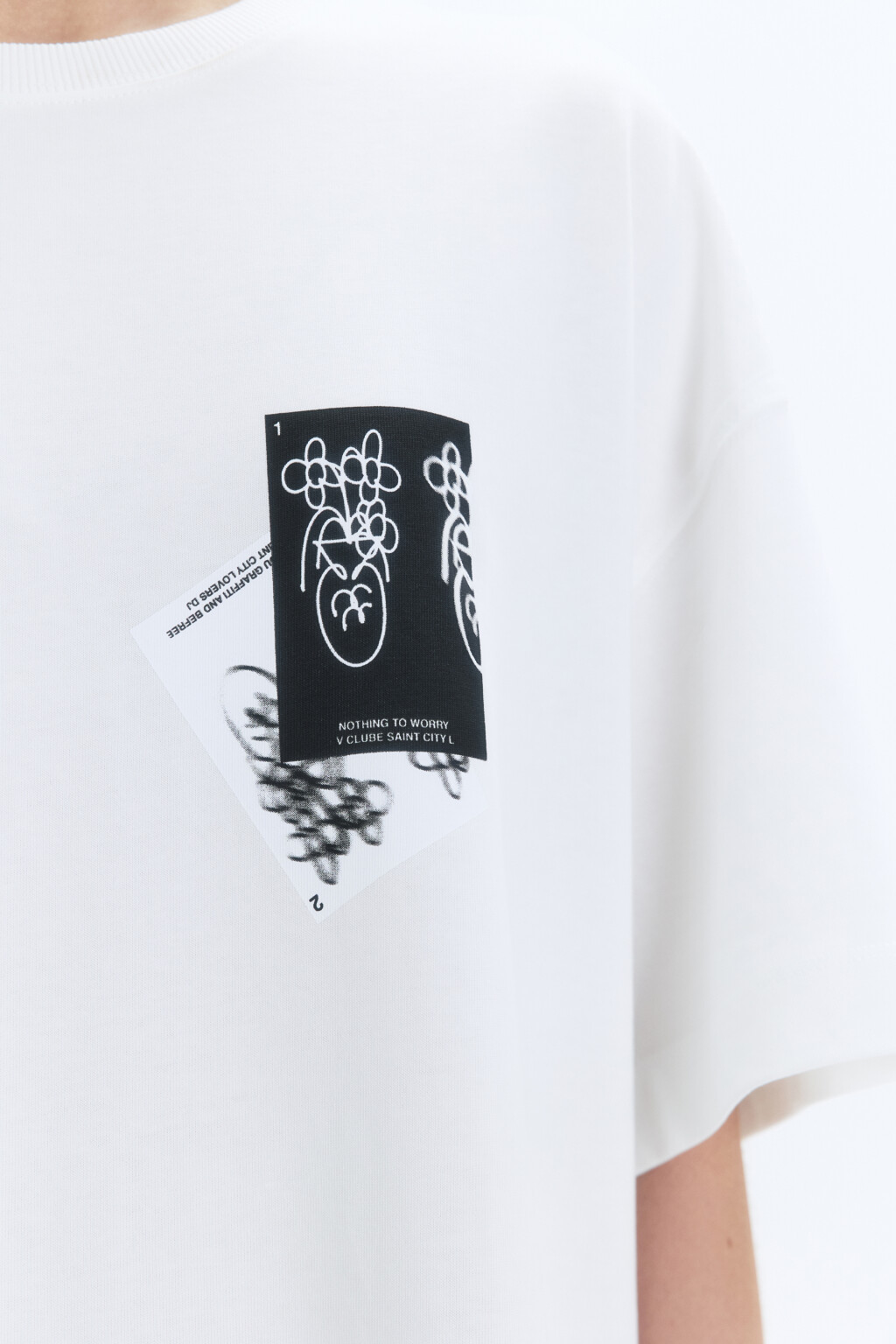 Футболка унисекс с принтом и надписями - цвет белый - 8