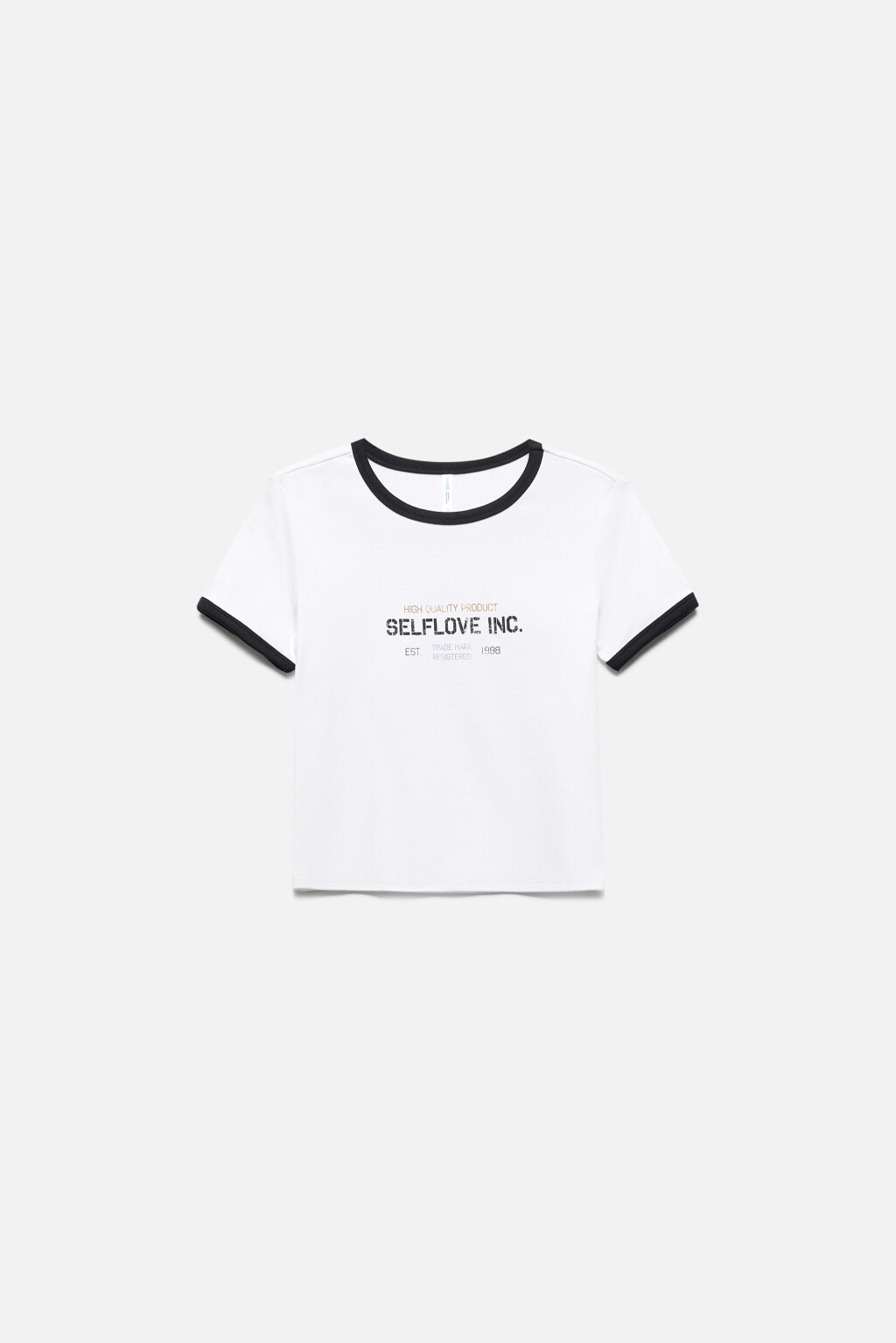 Футболка-топ с надписью и контрастной окантовкой - цвет белый - 8