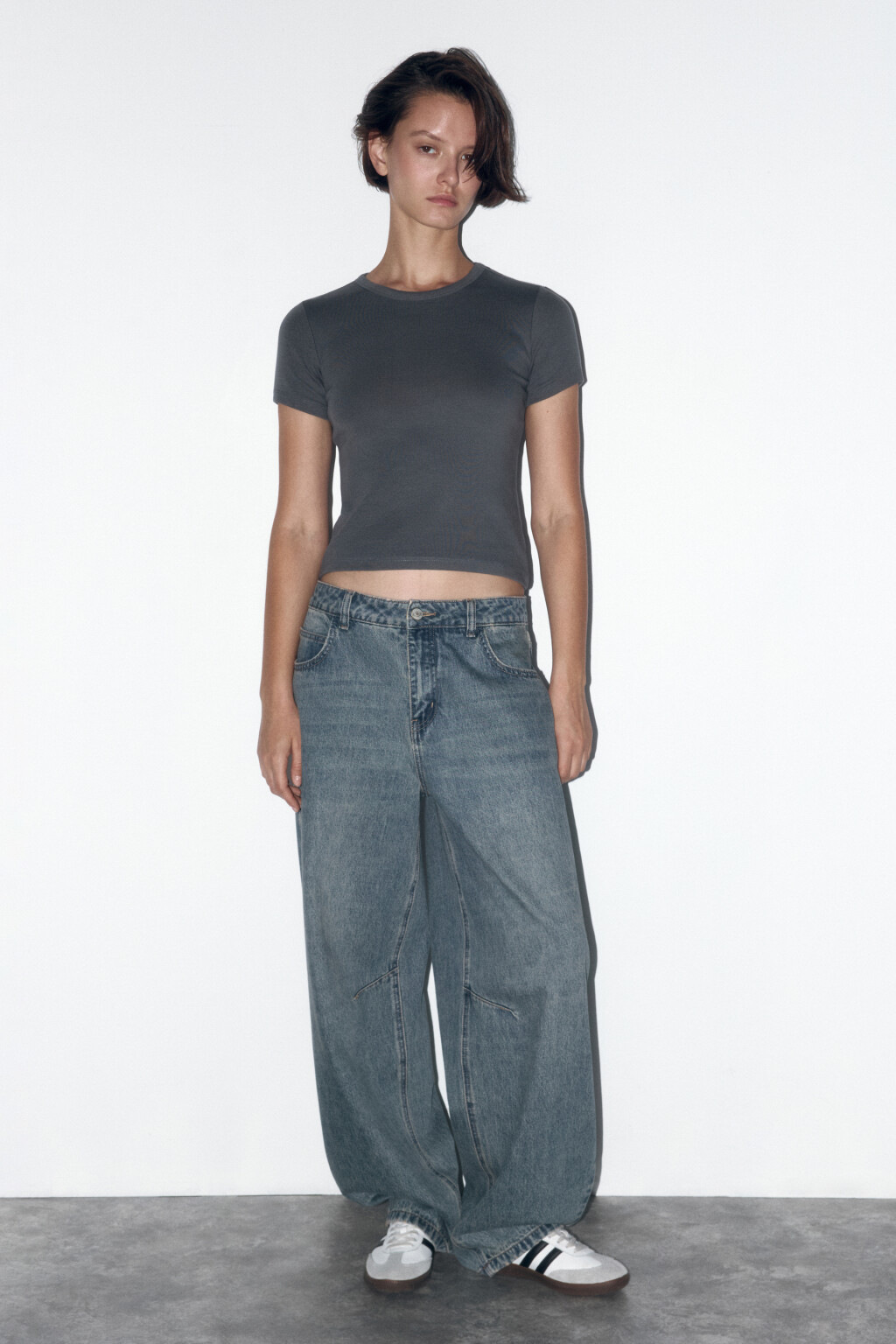 Футболка облегающая хлопковая - цвет серый - 5