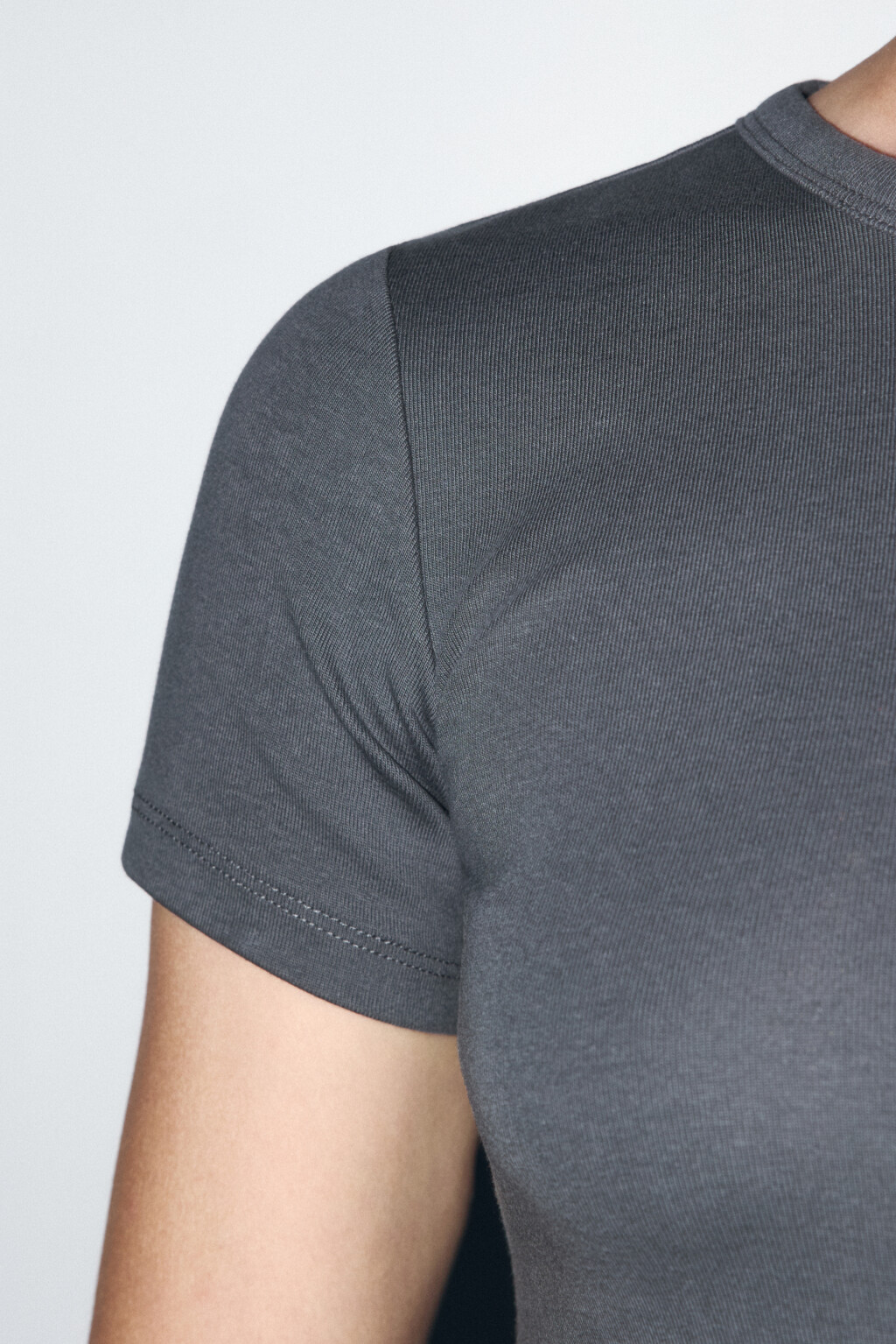 Футболка облегающая хлопковая - цвет серый - 7