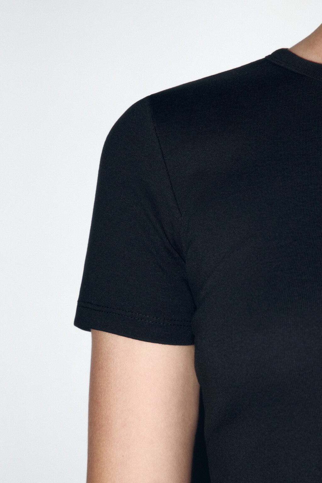 Футболка облегающая хлопковая - цвет черный - 7