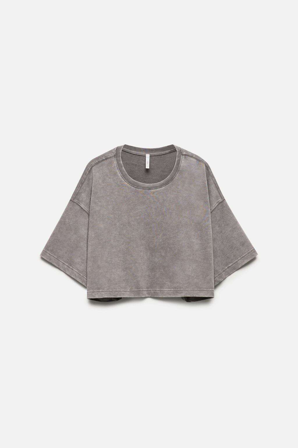 Футболка-топ oversize с вареным эффектом - цвет серый - 9