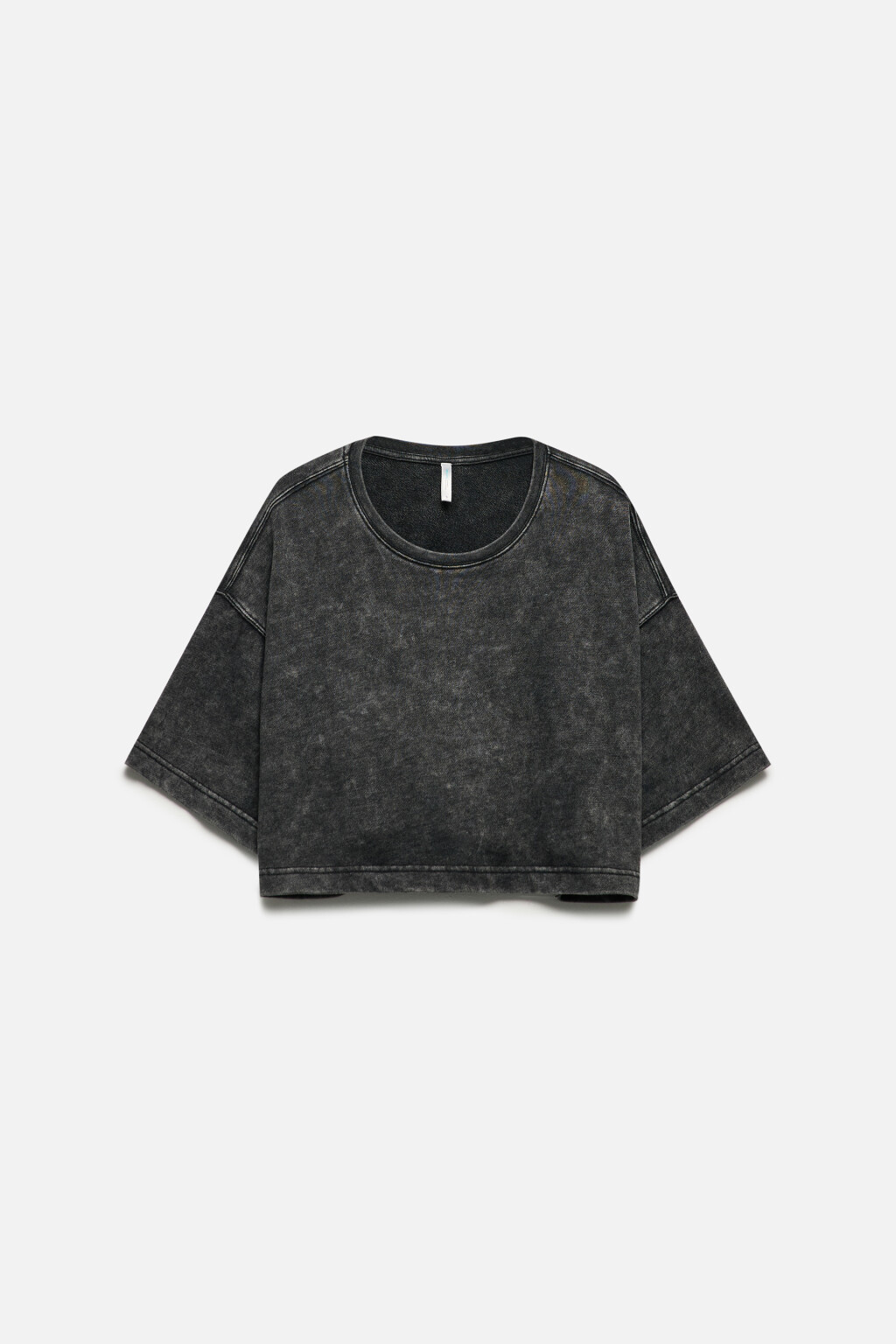 Футболка-топ oversize с вареным эффектом - цвет серый - 8