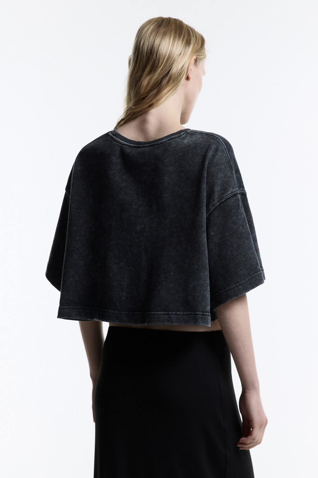 Футболка-топ oversize с вареным эффектом - цвет серый - 4