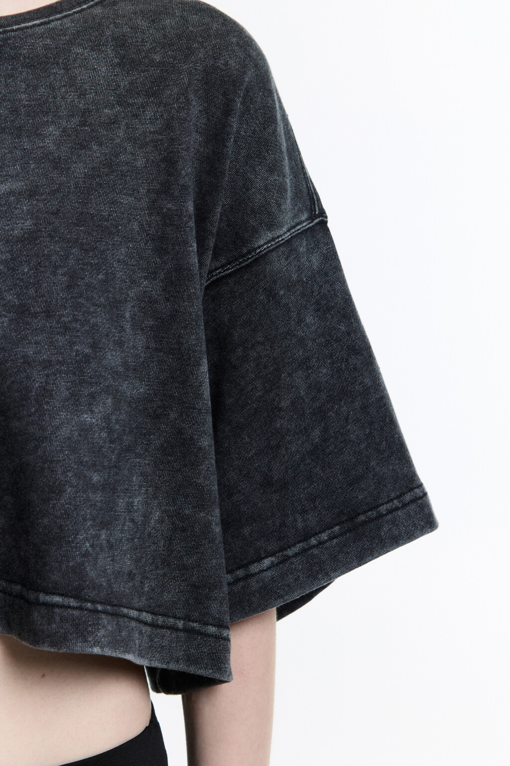 Футболка-топ oversize с вареным эффектом - цвет серый - 7