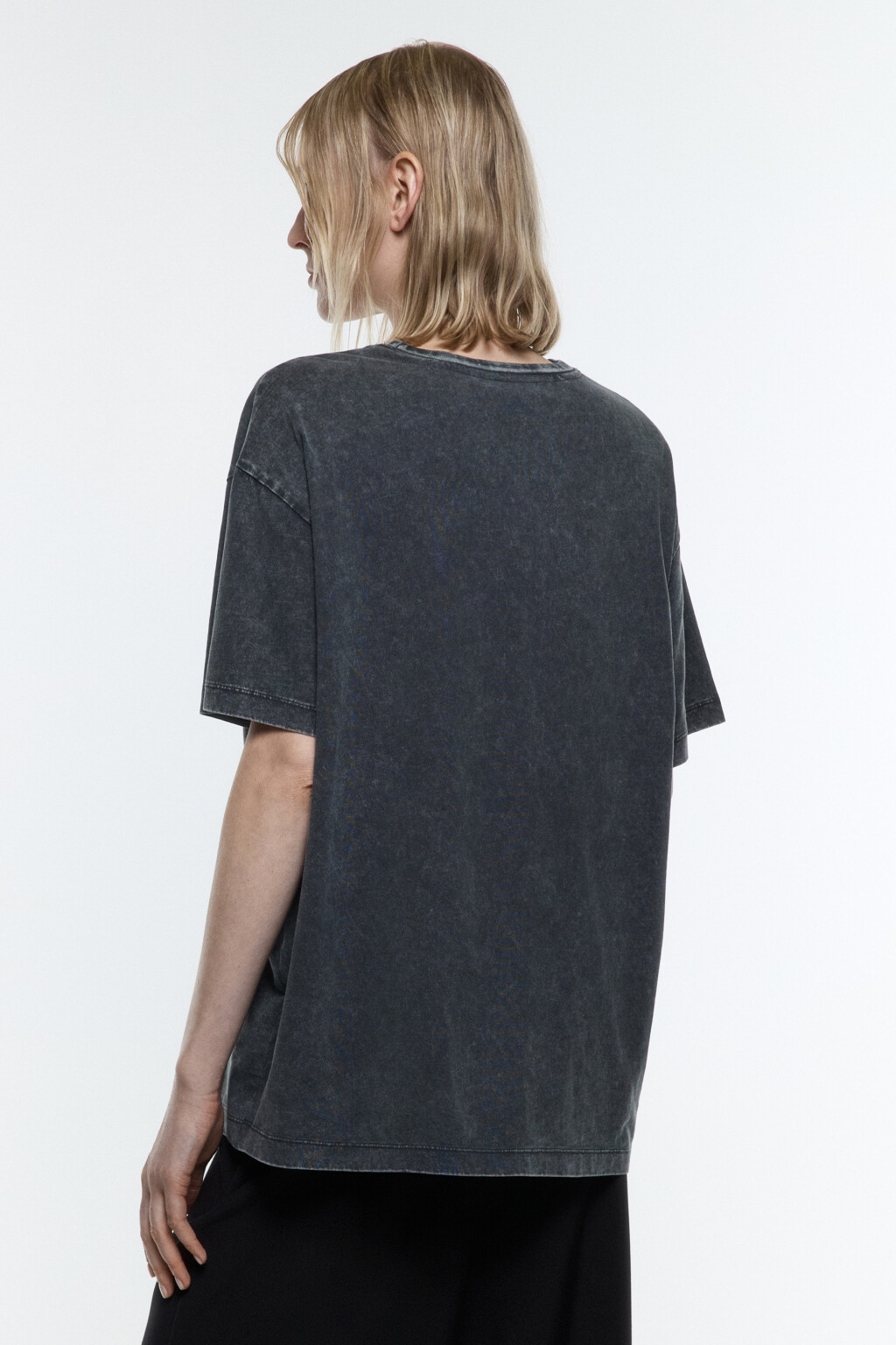 Футболка хлопковая с вареным эффектом - цвет серый - 4