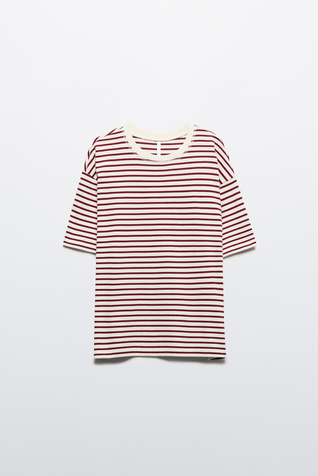 Футболка oversize хлопковая в полоску - цвет бордовый - 9