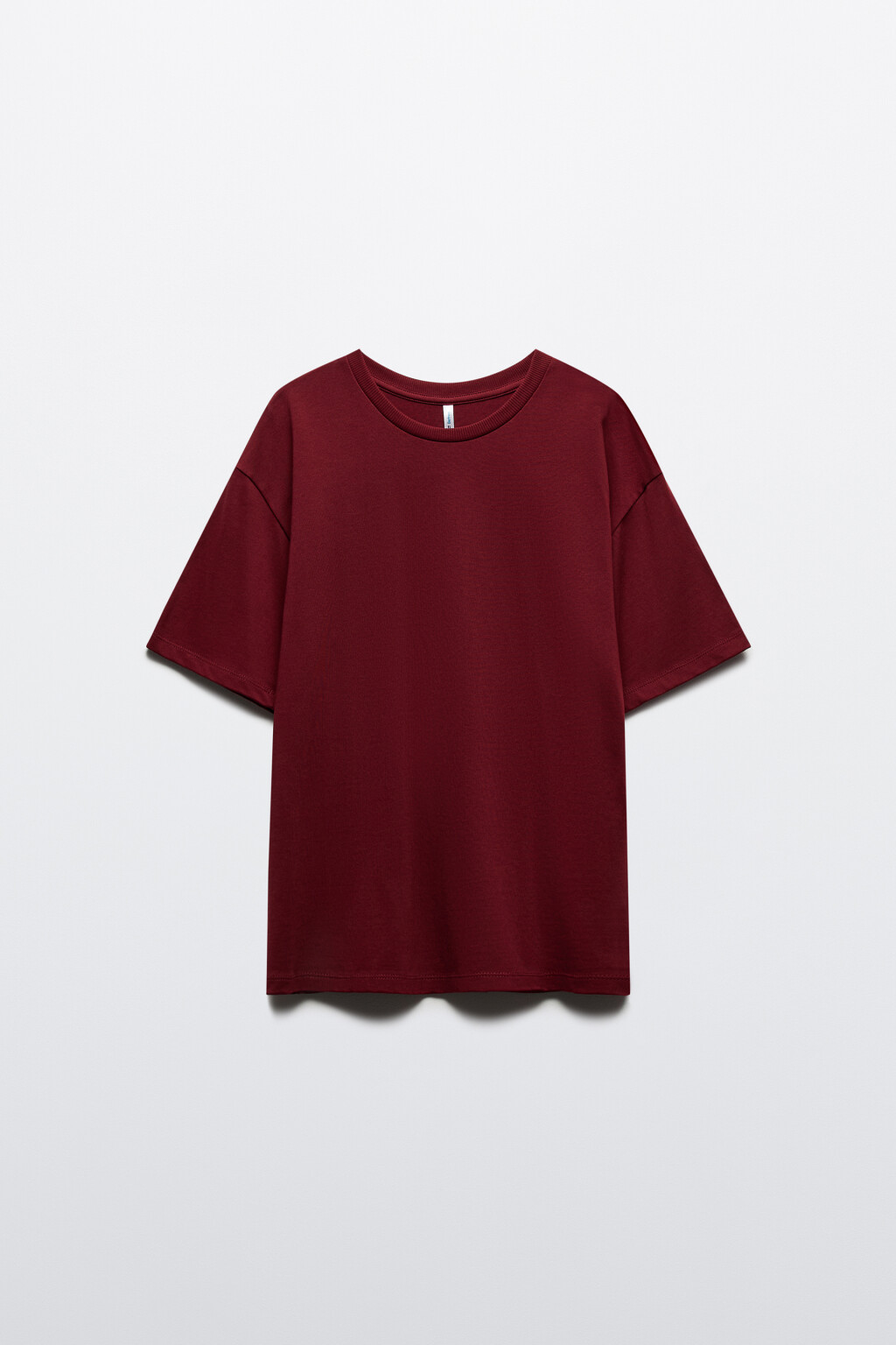 Футболка oversize из плотного трикотажа - цвет бордовый - 8