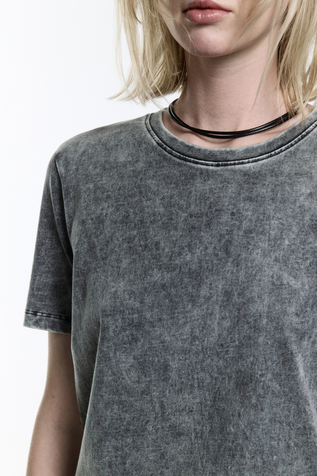 Футболка хлопковая с вареным эффектом - цвет серый - 6