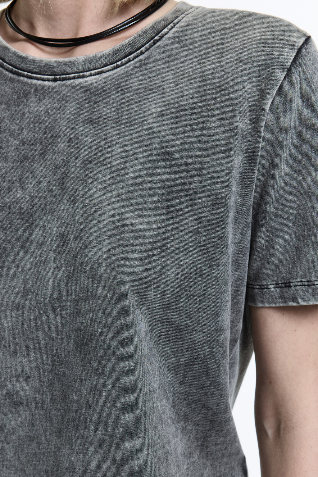 Футболка хлопковая с вареным эффектом - цвет серый - 7