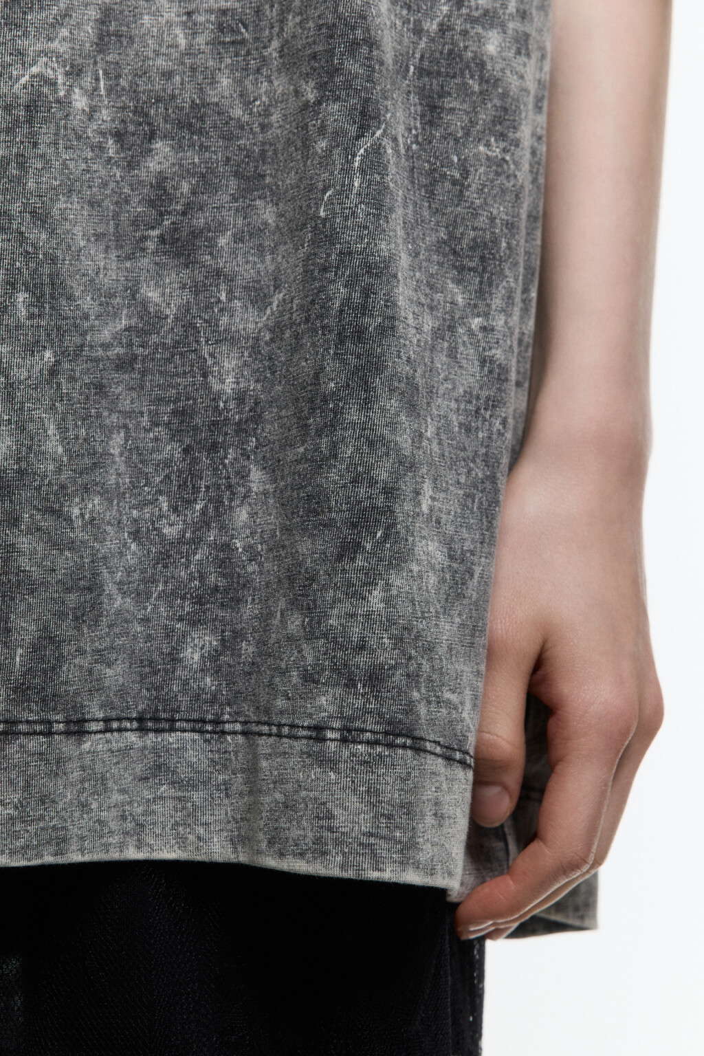 Футболка oversize хлопковая с вареным эффектом - цвет серый - 7