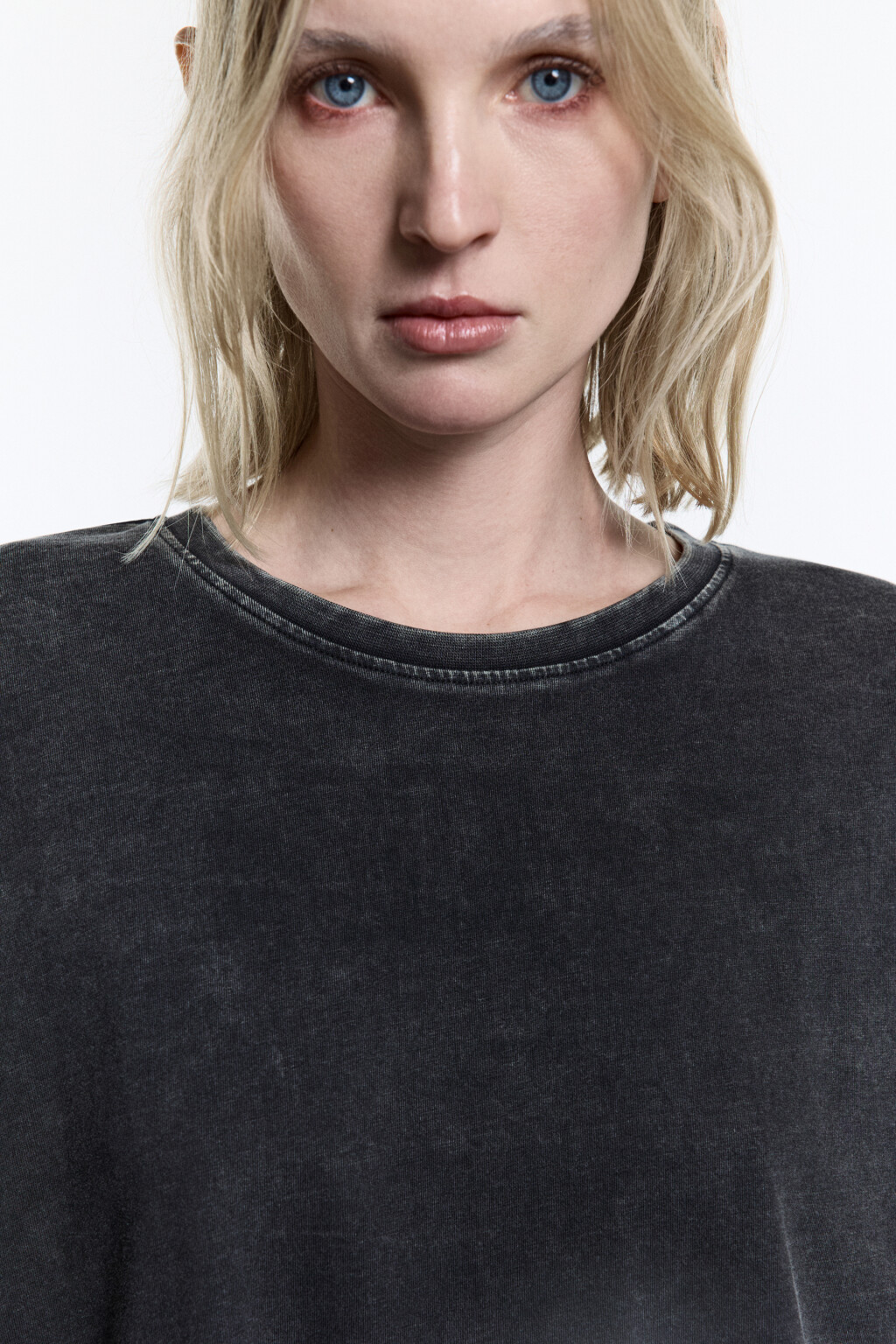 Футболка oversize хлопковая с вареным эффектом - цвет черный - 8
